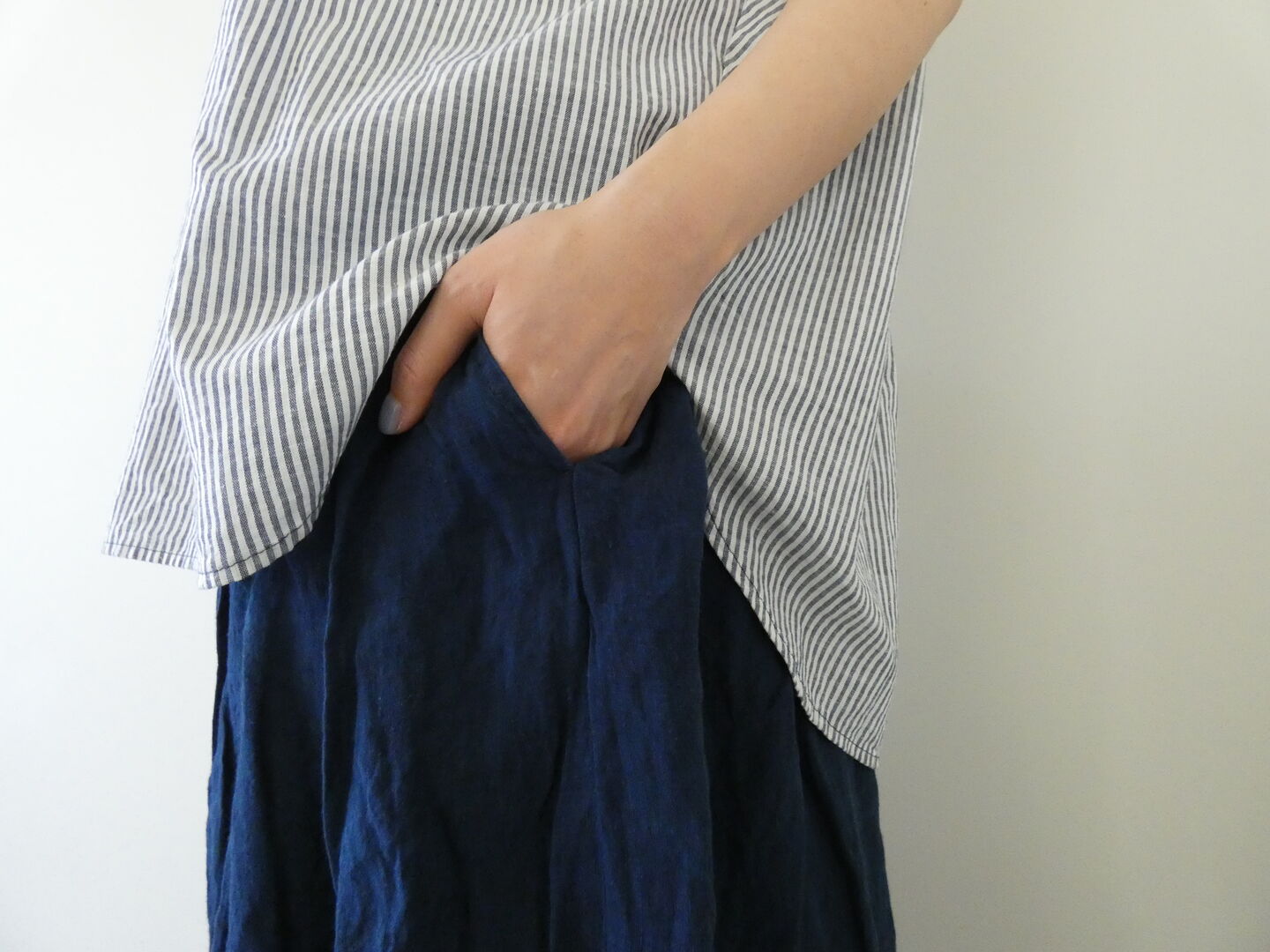 ichiAntiquite's(イチアンティークス) インディゴギャザースカートの商品画像4