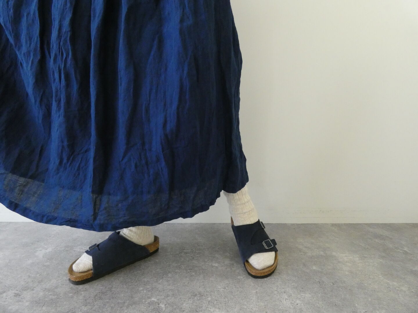 ichiAntiquite's(イチアンティークス) インディゴギャザースカートの商品画像5