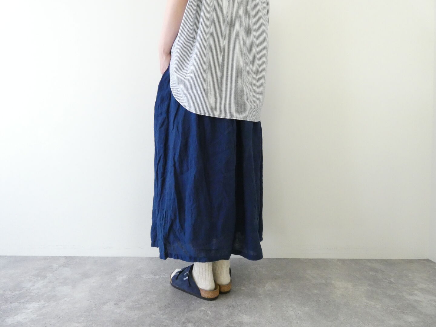 ichiAntiquite's(イチアンティークス) インディゴギャザースカートの商品画像9