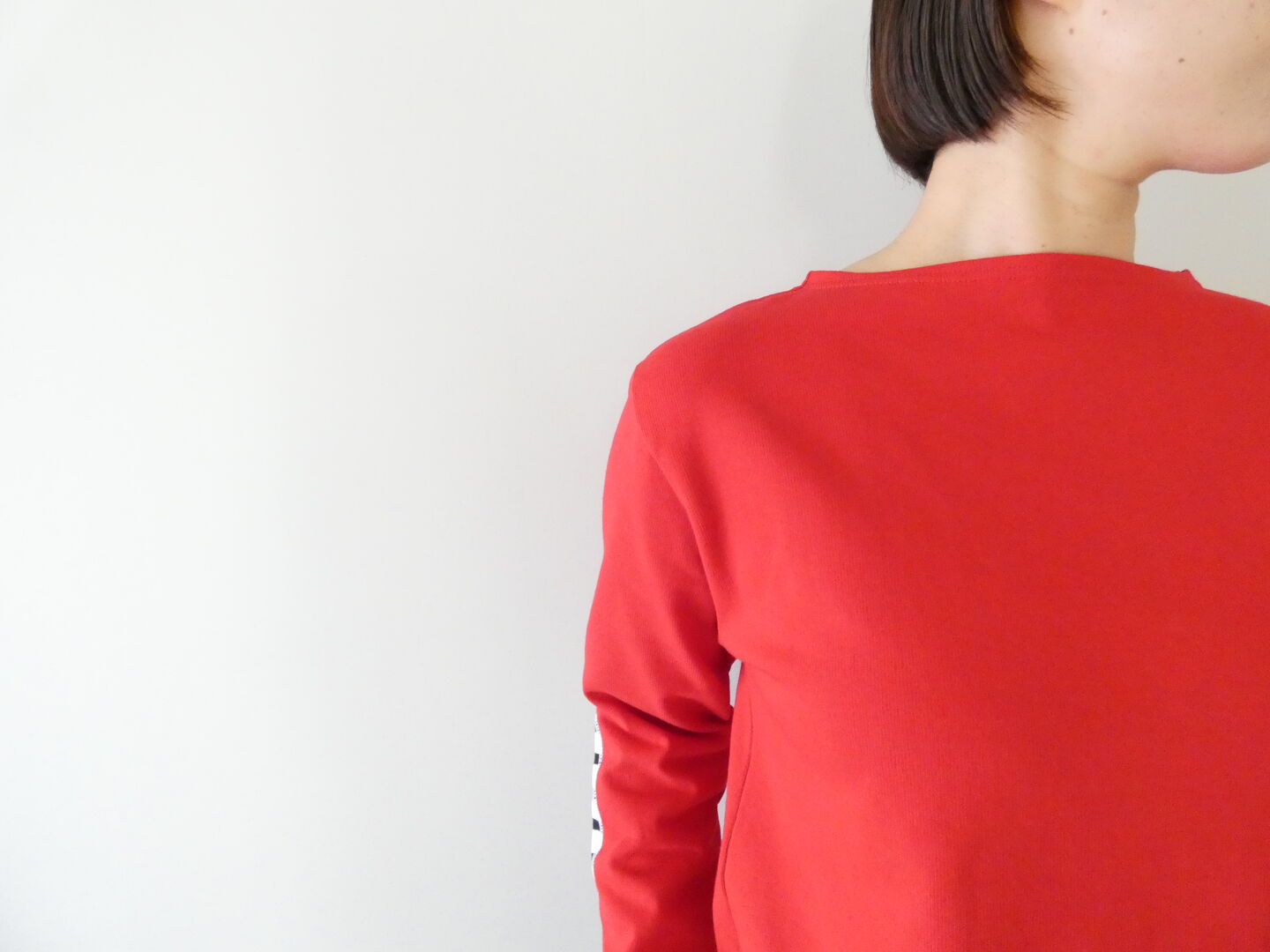 SAINT JAMES(セントジェームス) ひじパッチボーダーカットソー ウェッソン エルボーパッチ　TULIPE/NEIGE×NOIRの商品画像16