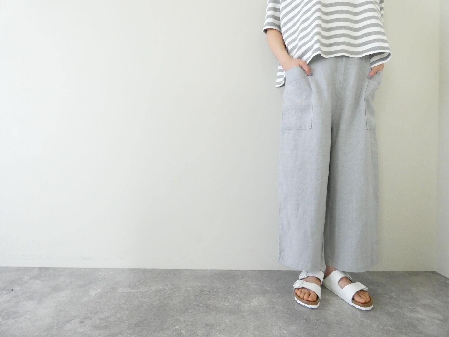 Hands of creation(ハンズオブクリエイション) リネン桐七炊きサイドポケット8分丈パンツの商品画像2