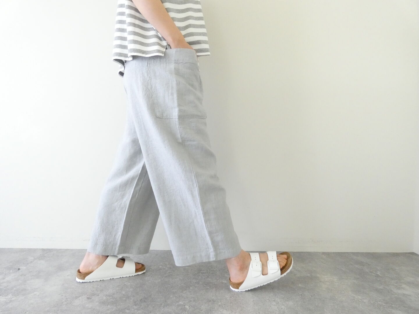 Hands of creation(ハンズオブクリエイション) リネン桐七炊きサイドポケット8分丈パンツの商品画像7