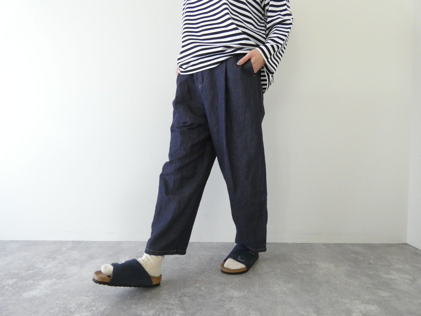 yuni(ユニ イズ ライク ア フラワー トゥー ミー) Cotton Linen denim back gum パンツの商品画像2