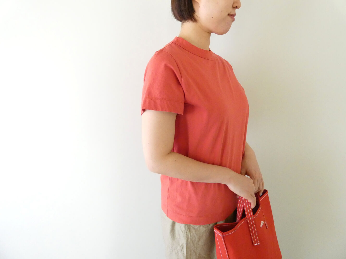 homspun(ホームスパン) 天竺半袖Tシャツ (3)バーミリオンの商品画像1