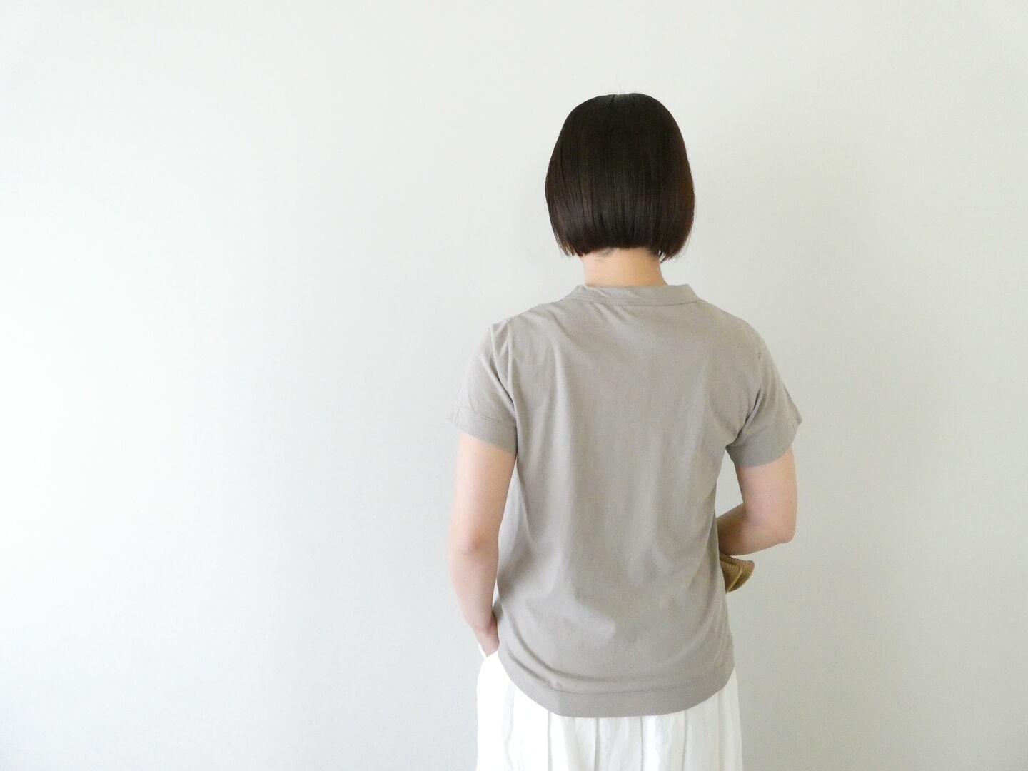 homspun(ホームスパン) 天竺半袖Tシャツ (2)サンドベージュ の商品画像2