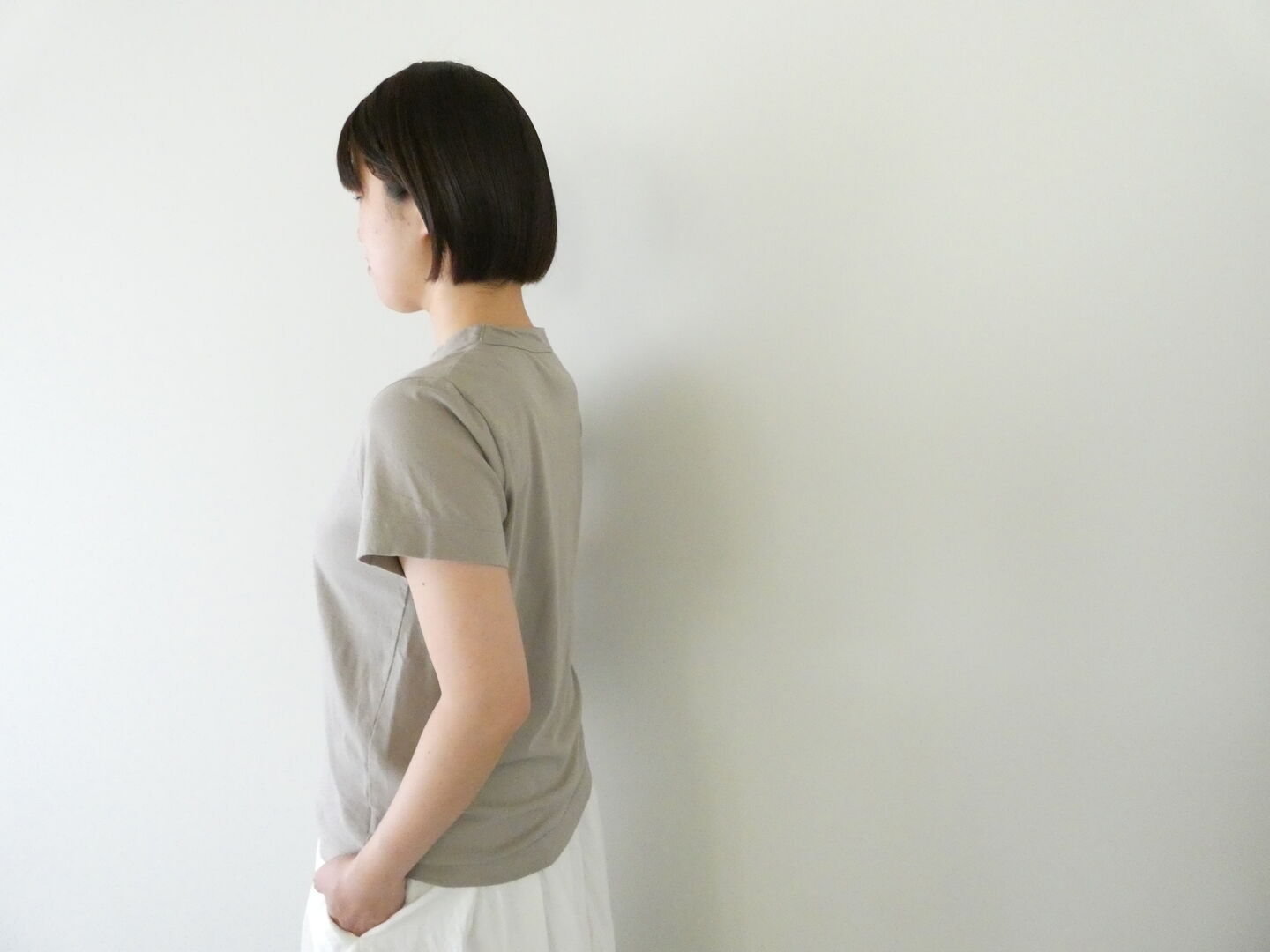 homspun(ホームスパン) 天竺半袖Tシャツ (2)サンドベージュ の商品画像4