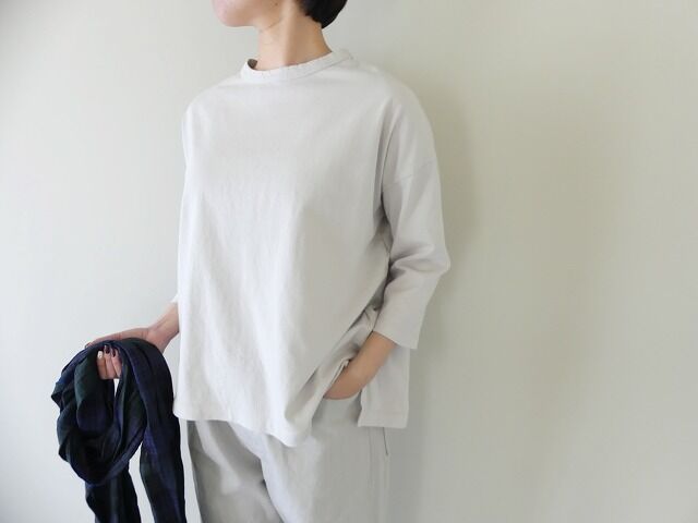 SOUFFLE USAコットン製品染めワイドポンチョ7分袖TEEの商品画像1