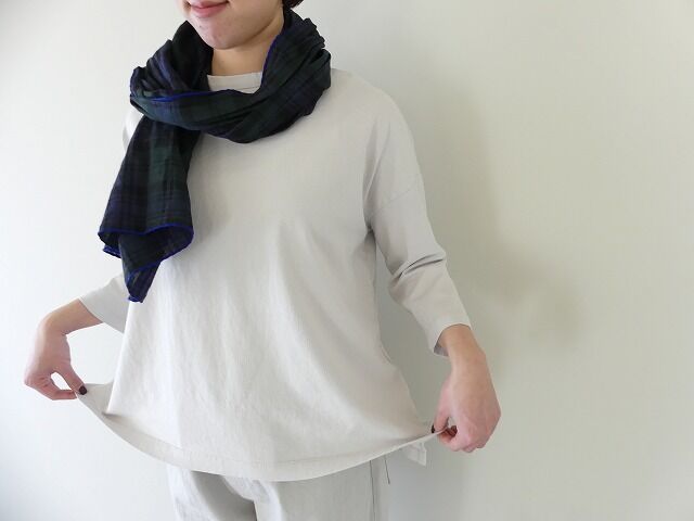 SOUFFLE USAコットン製品染めワイドポンチョ7分袖TEEの商品画像2