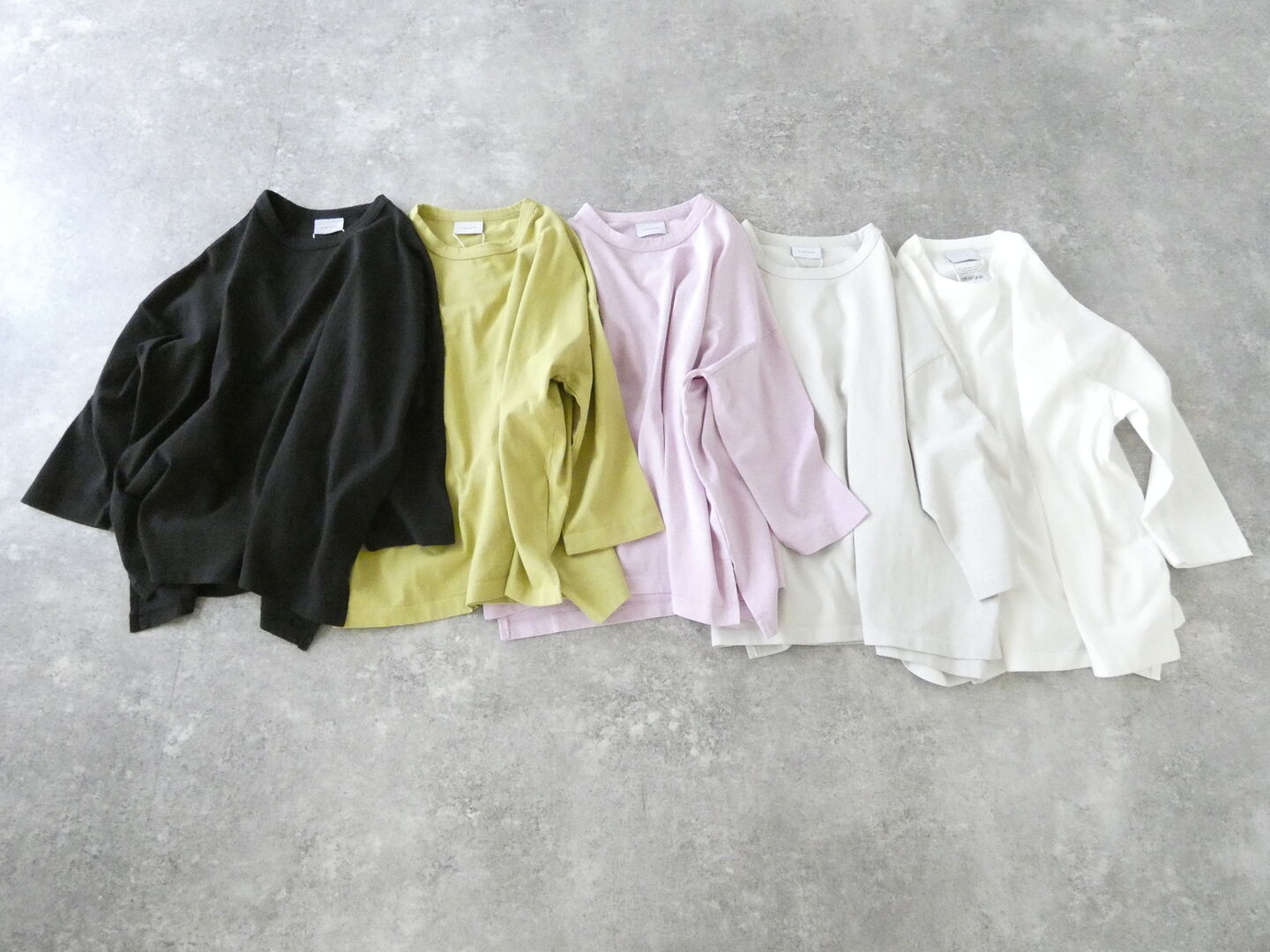 SOUFFLE USAコットン製品染めワイドポンチョ7分袖TEEの商品画像3