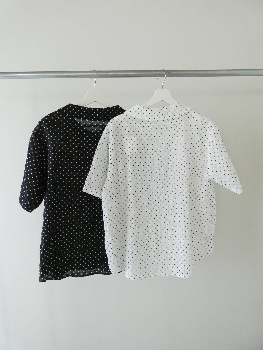 NARU 80ローンリップルシンプルドット ワイドカラーシャツの商品画像13