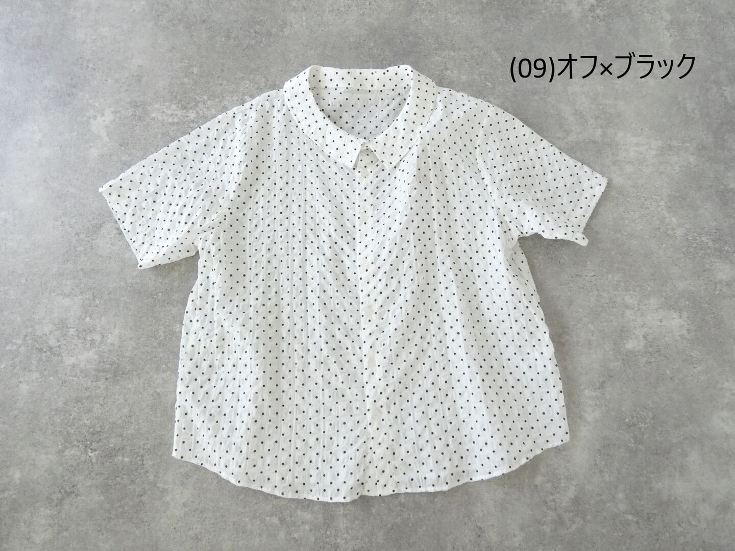 NARU 80ローンリップルシンプルドット ワイドカラーシャツの商品画像28