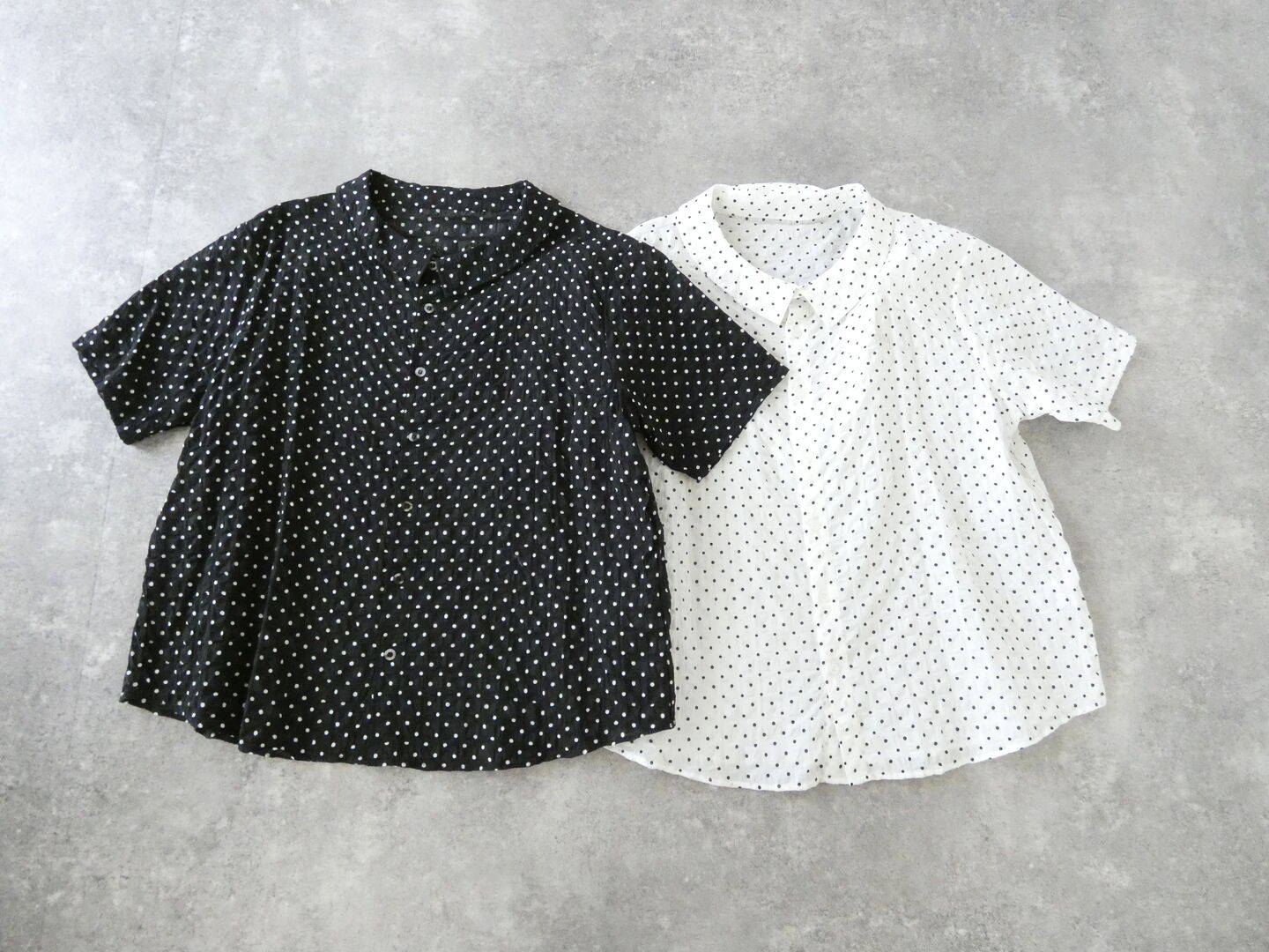 NARU 80ローンリップルシンプルドット ワイドカラーシャツの商品画像3