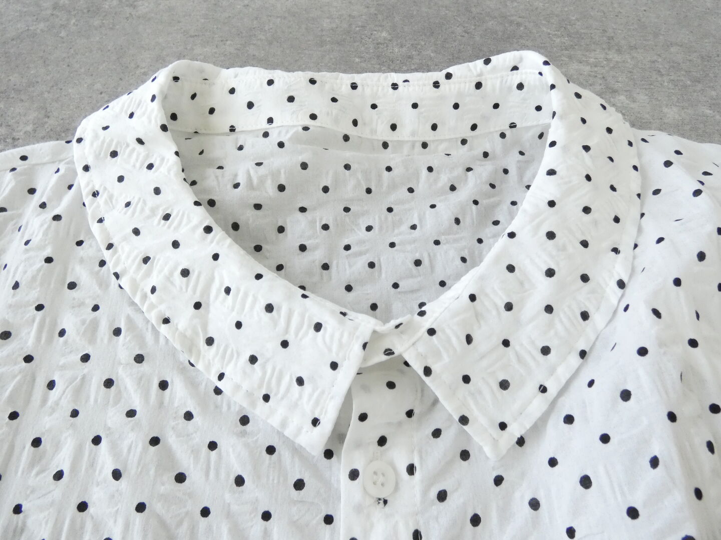 NARU 80ローンリップルシンプルドット ワイドカラーシャツの商品画像30