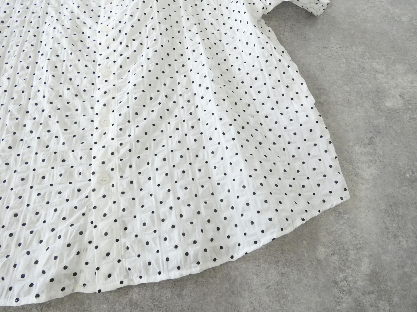 NARU 80ローンリップルシンプルドット ワイドカラーシャツの商品画像33