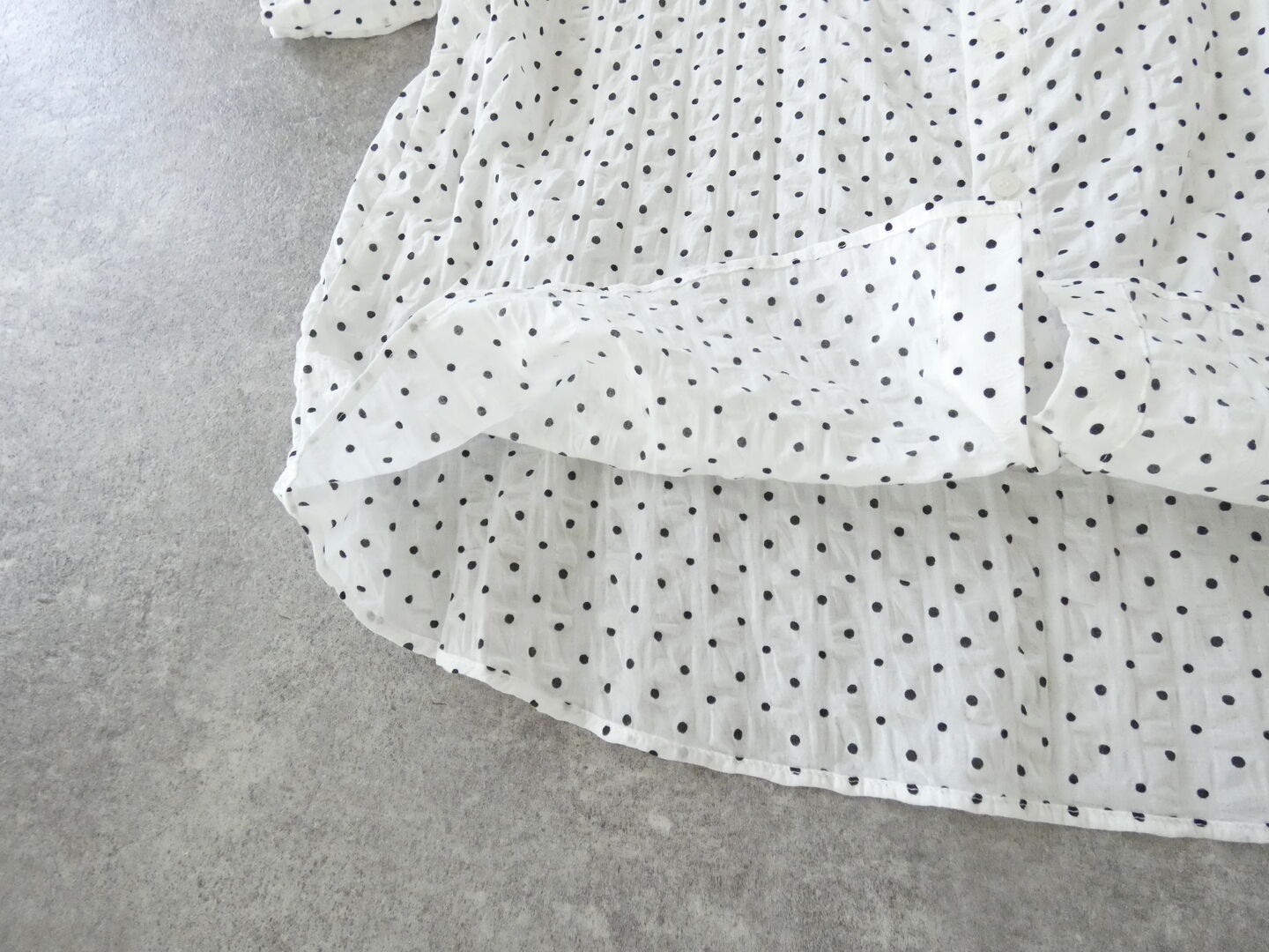 NARU 80ローンリップルシンプルドット ワイドカラーシャツの商品画像34