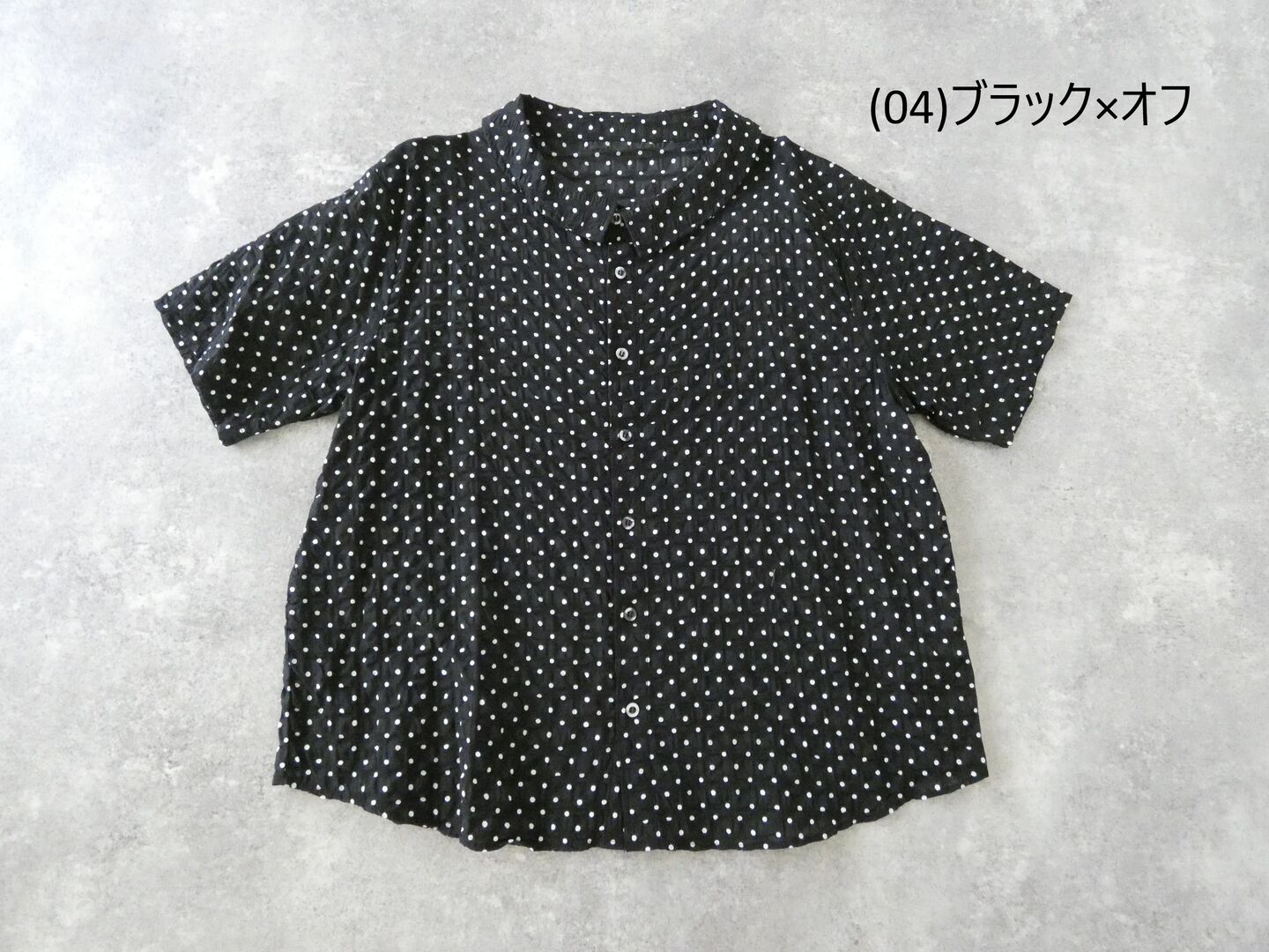 NARU 80ローンリップルシンプルドット ワイドカラーシャツの商品画像42