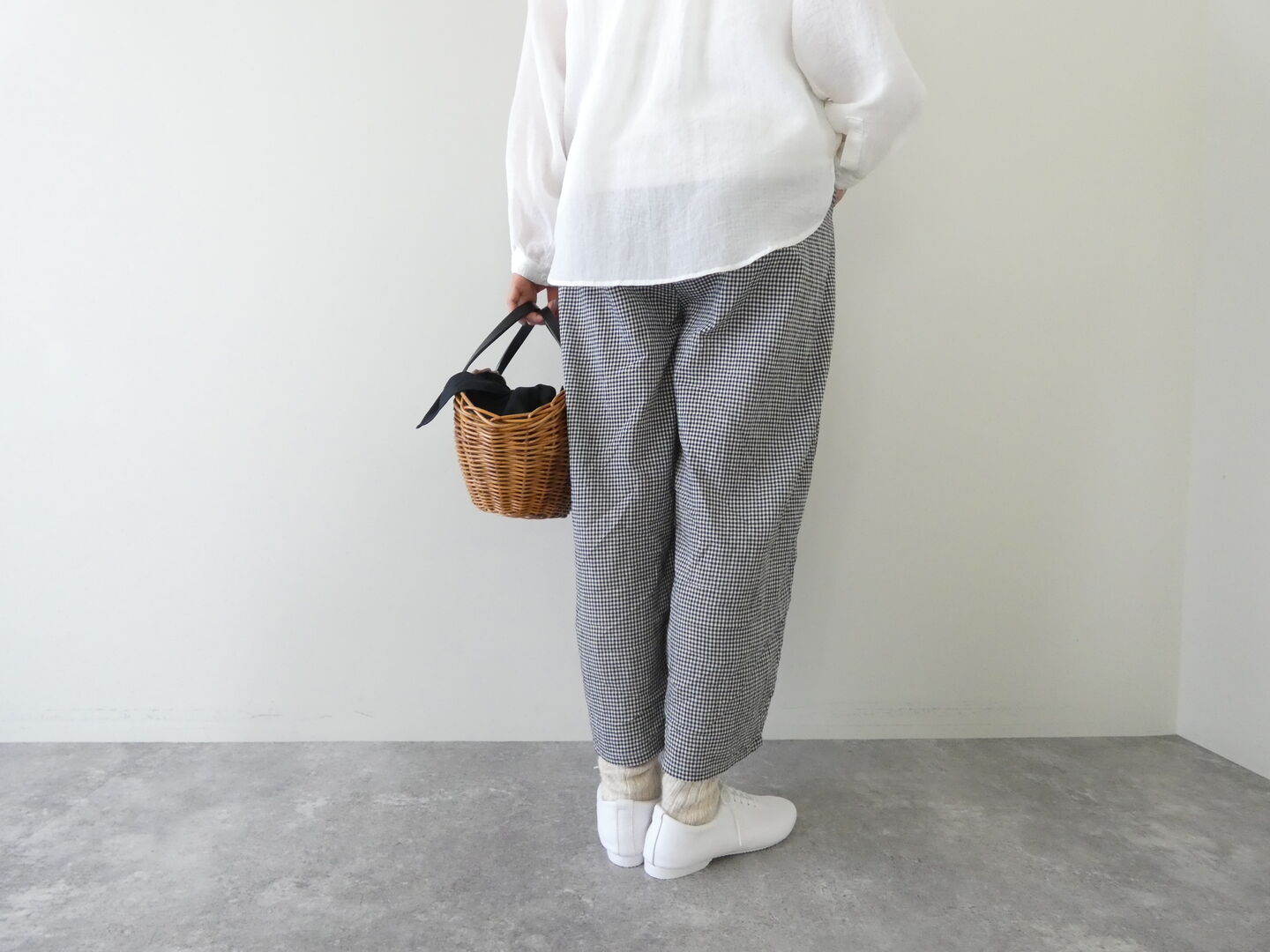 NARU オーガニックコットンチェックエッグパンツの商品画像5