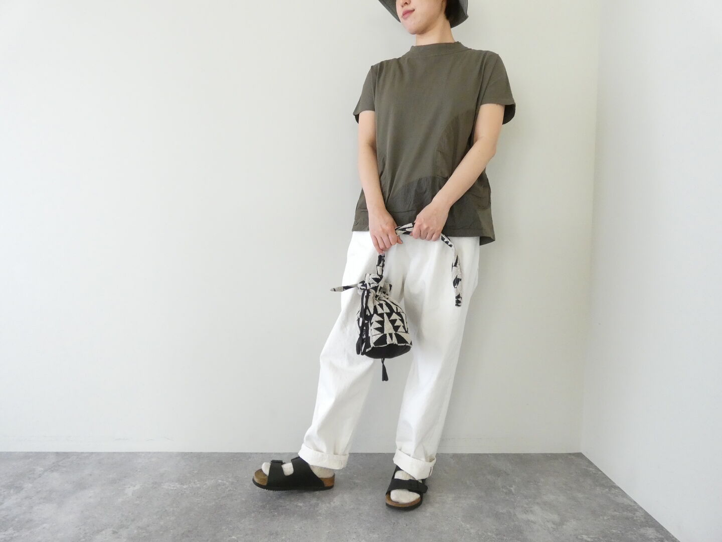 grin(グリン) オーガニックエーゲ海パッチワークモックTの商品画像1