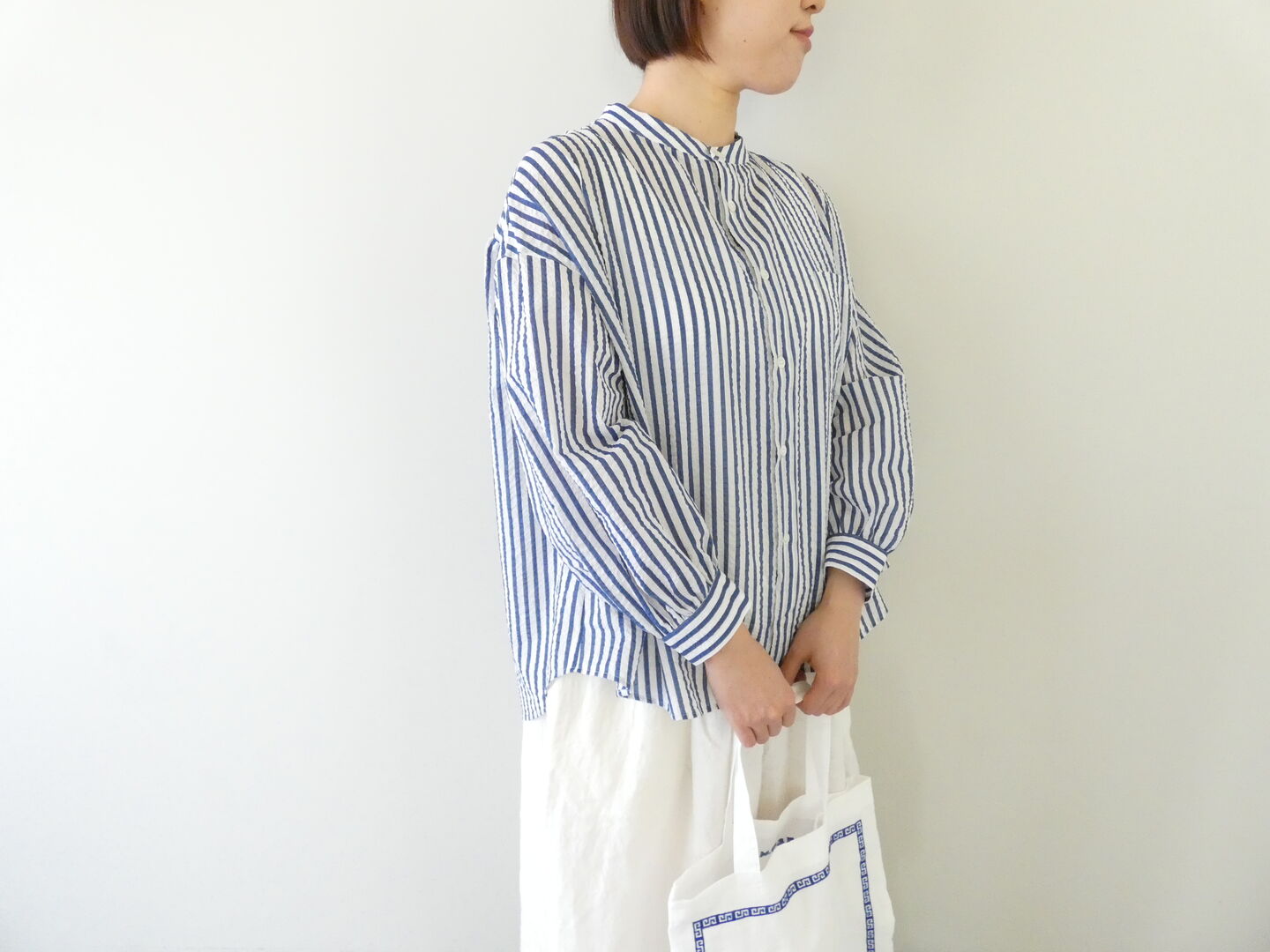 LinenYa(リネンヤ) バンドカラーブラウスの商品画像2