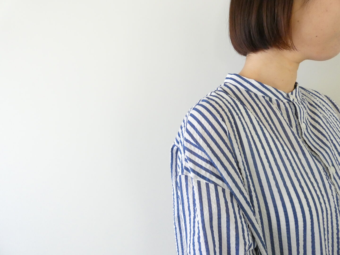 LinenYa(リネンヤ) バンドカラーブラウスの商品画像5