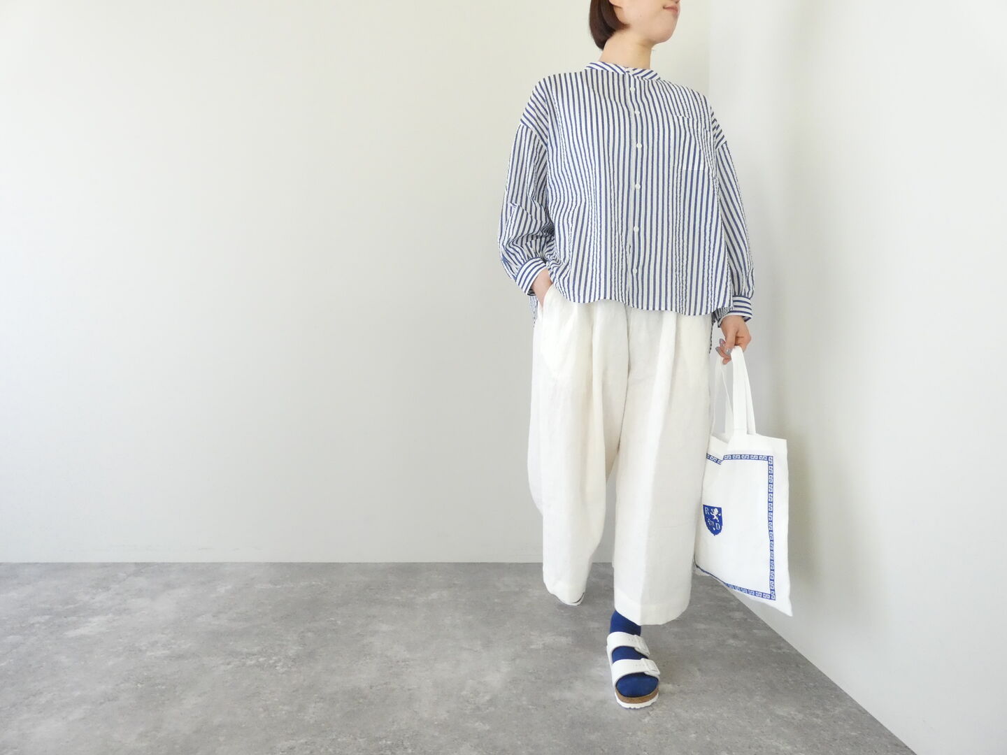 LinenYa(リネンヤ) バンドカラーブラウスの商品画像8