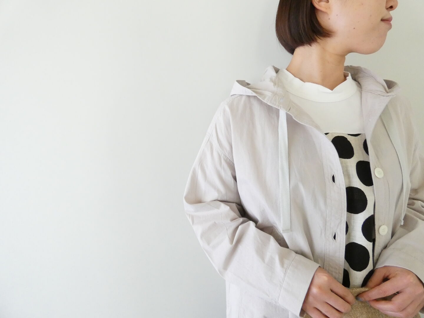 BLUE LAKE MARKET(ブルーレイクマーケット) ヴィンテージポプリン　ヘムラウンドフーディの商品画像16