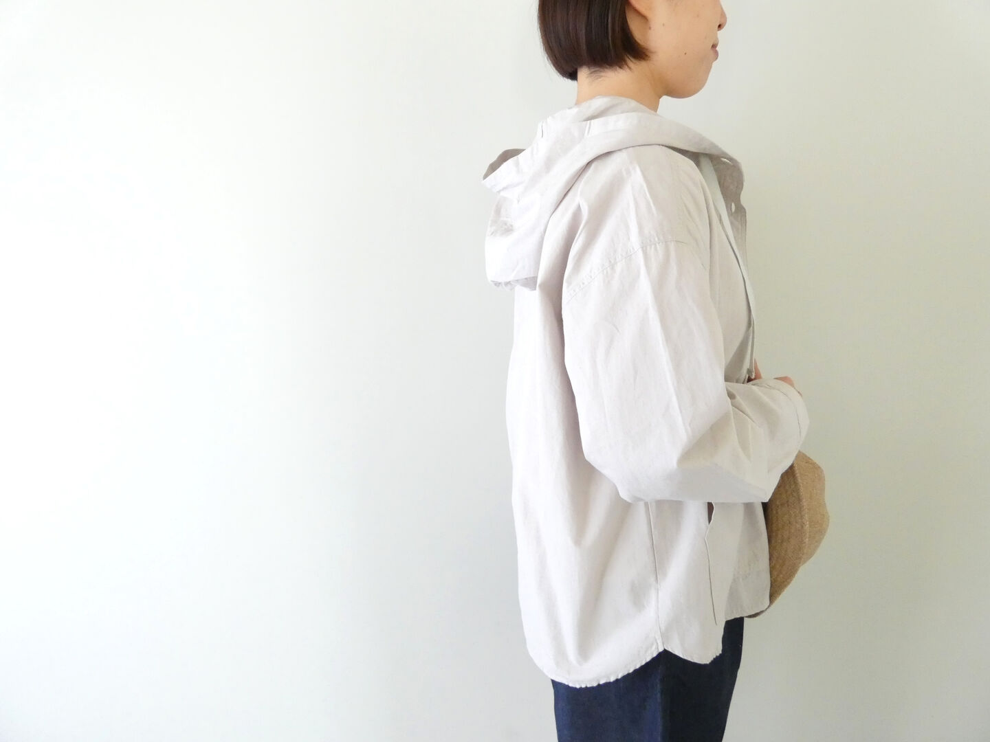 BLUE LAKE MARKET(ブルーレイクマーケット) ヴィンテージポプリン　ヘムラウンドフーディの商品画像5