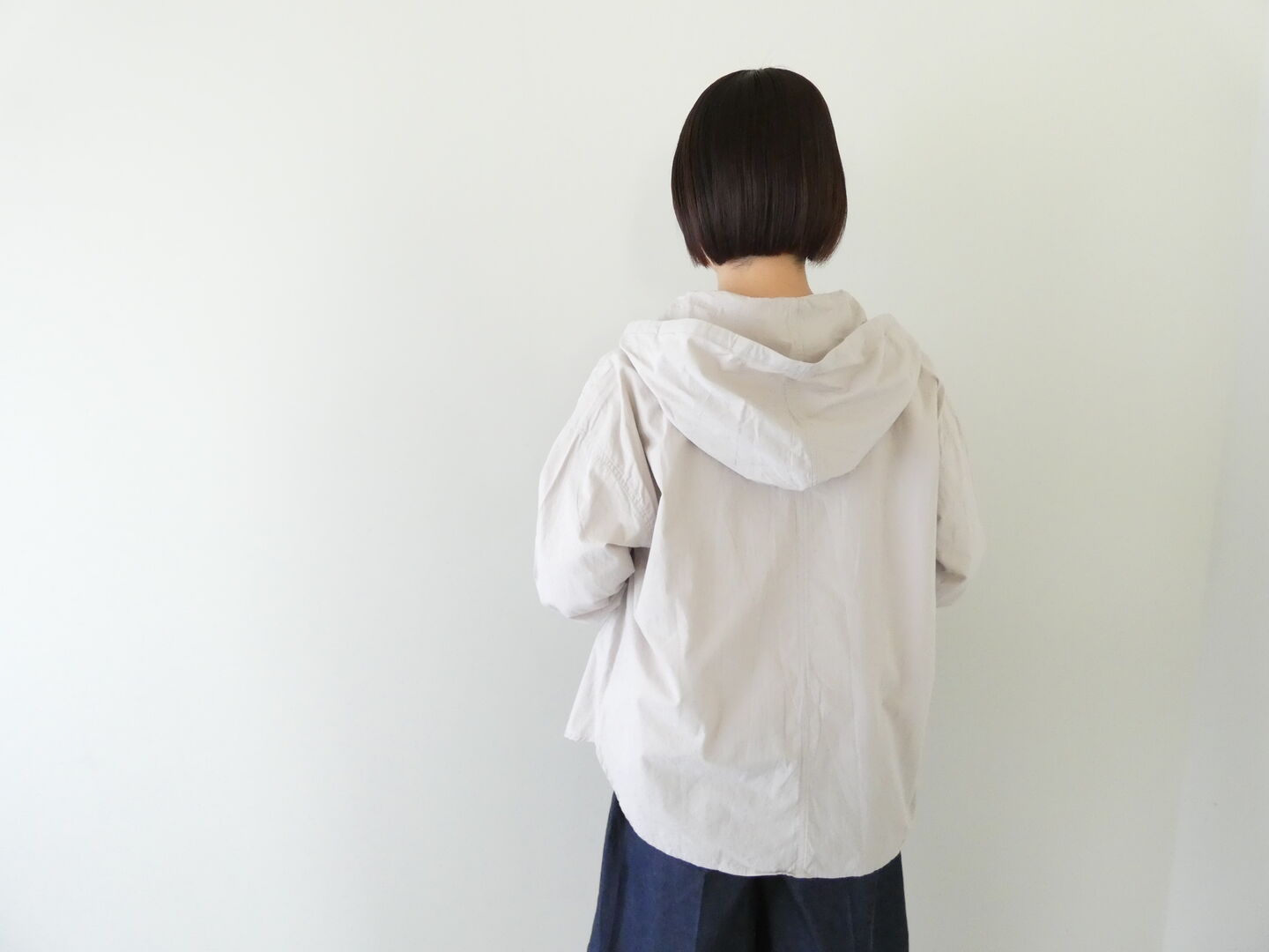 BLUE LAKE MARKET(ブルーレイクマーケット) ヴィンテージポプリン　ヘムラウンドフーディの商品画像6