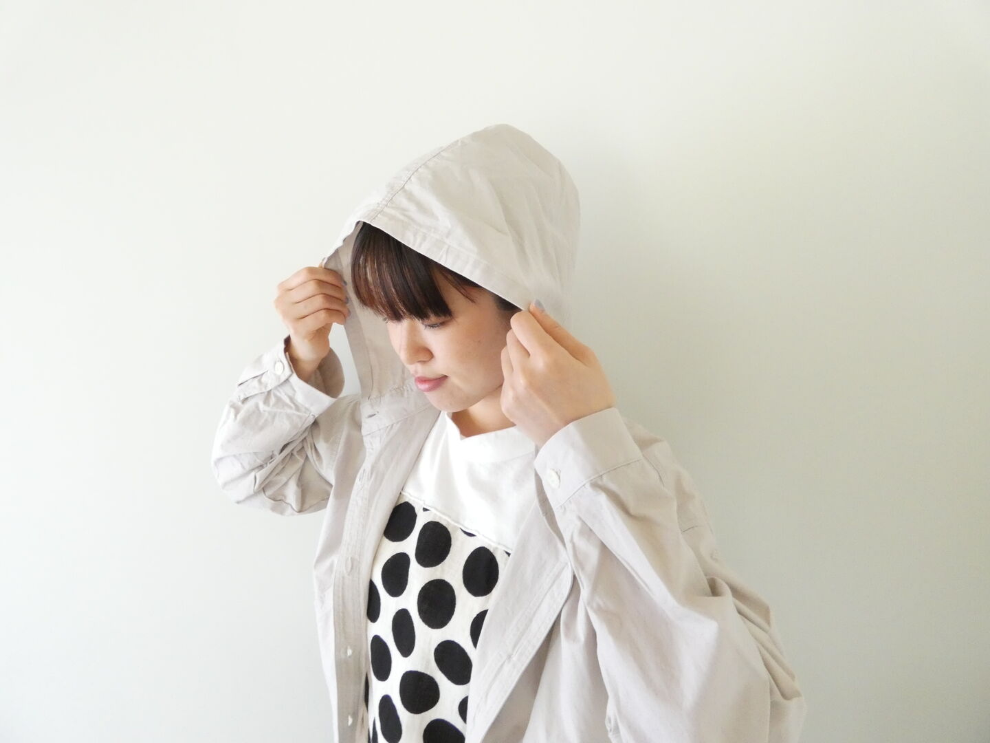 BLUE LAKE MARKET(ブルーレイクマーケット) ヴィンテージポプリン　ヘムラウンドフーディの商品画像7