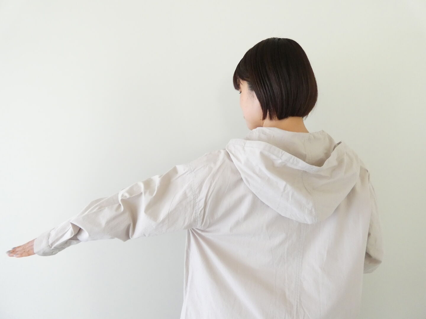 BLUE LAKE MARKET(ブルーレイクマーケット) ヴィンテージポプリン　ヘムラウンドフーディの商品画像8