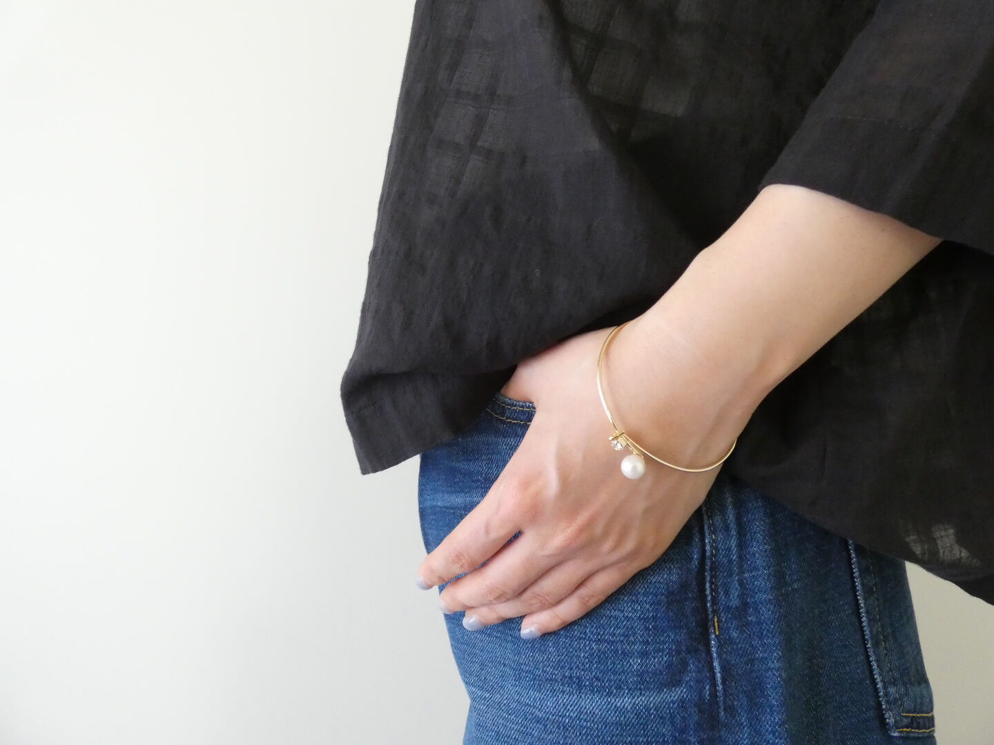 H(ホーク) 1粒パールのブレスレットの商品画像1