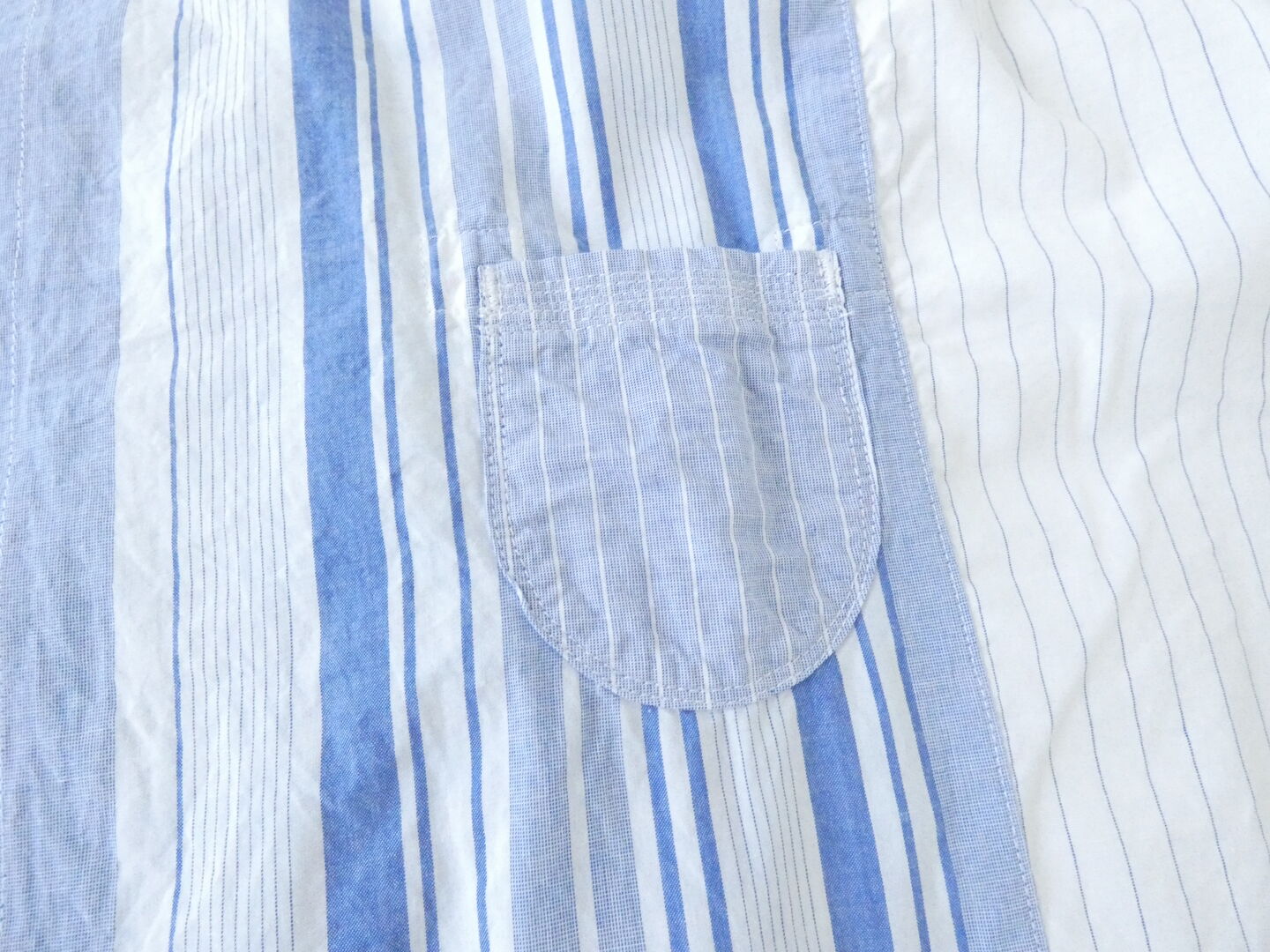 快晴堂(かいせいどう) 風をはらんでスゥイングする・ブルーブルーストライプ　風をはらむ、ロングシャツの商品画像22