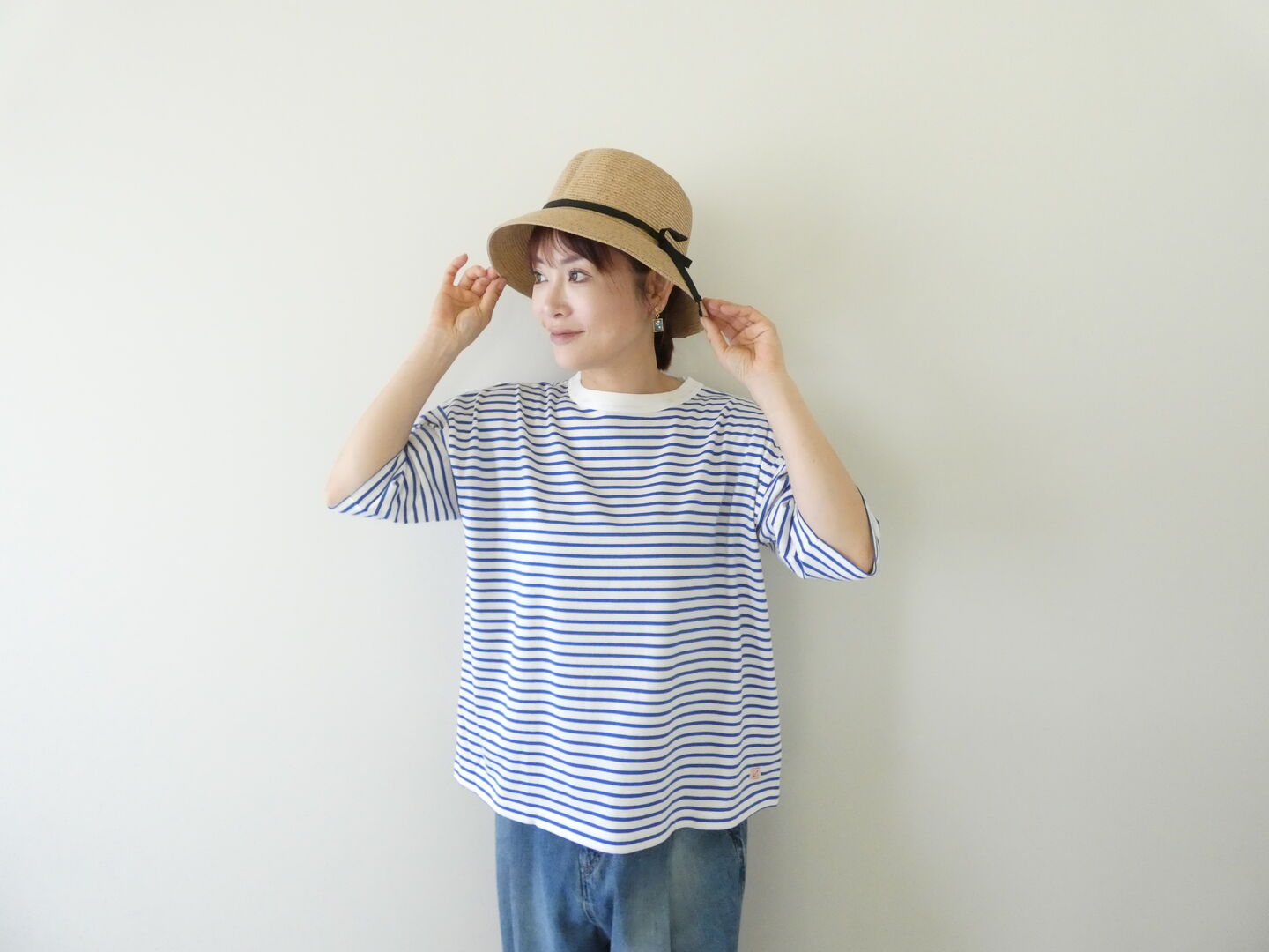 快晴堂(かいせいどう) Girl'sコーディネートボーダー 5分袖ボーダーTシャツ の商品画像1