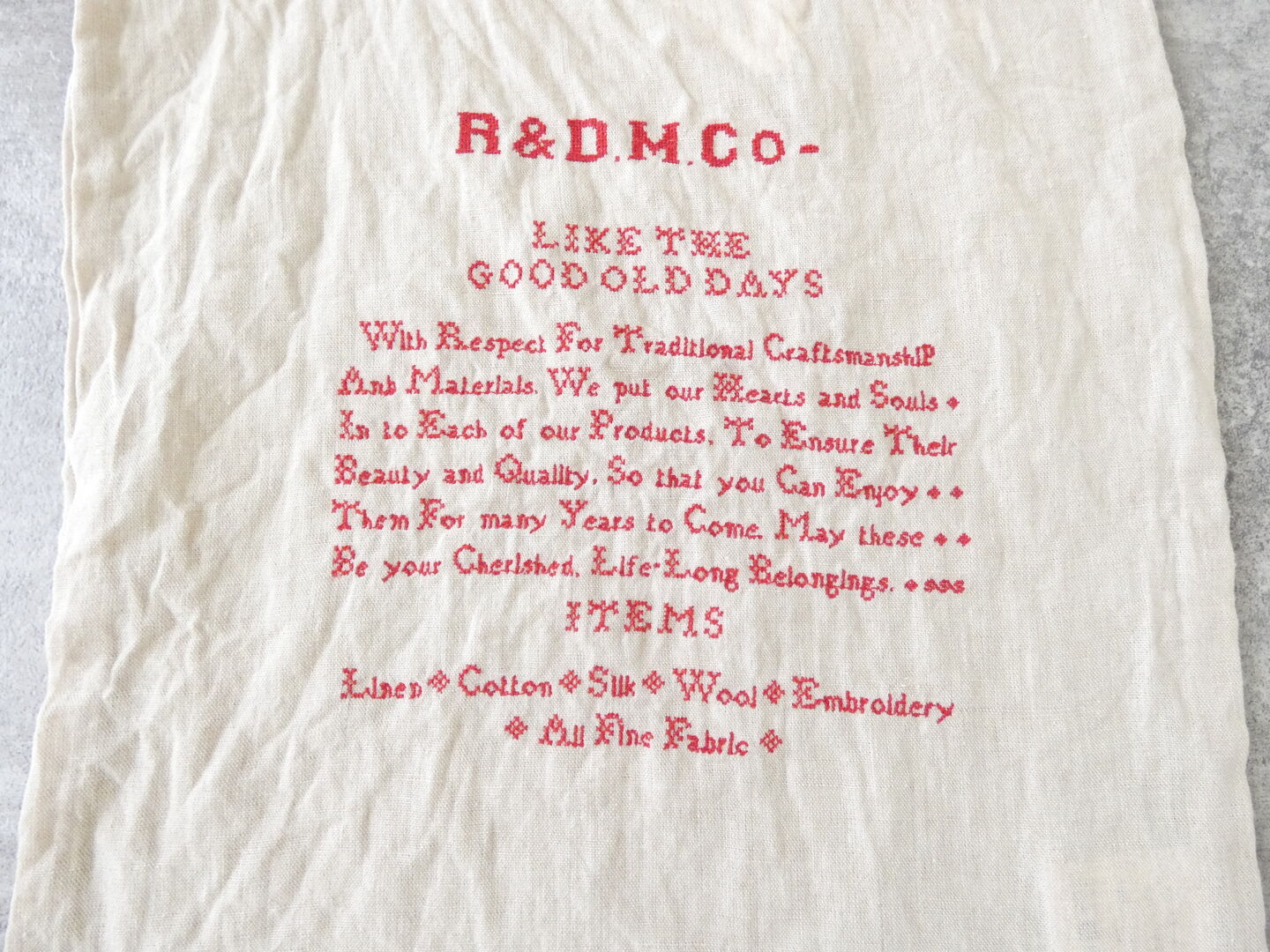 R＆D.M.Co-(オールドマンズテーラー) GOOD OLD DAYS CROSS STITCH BAGの商品画像11