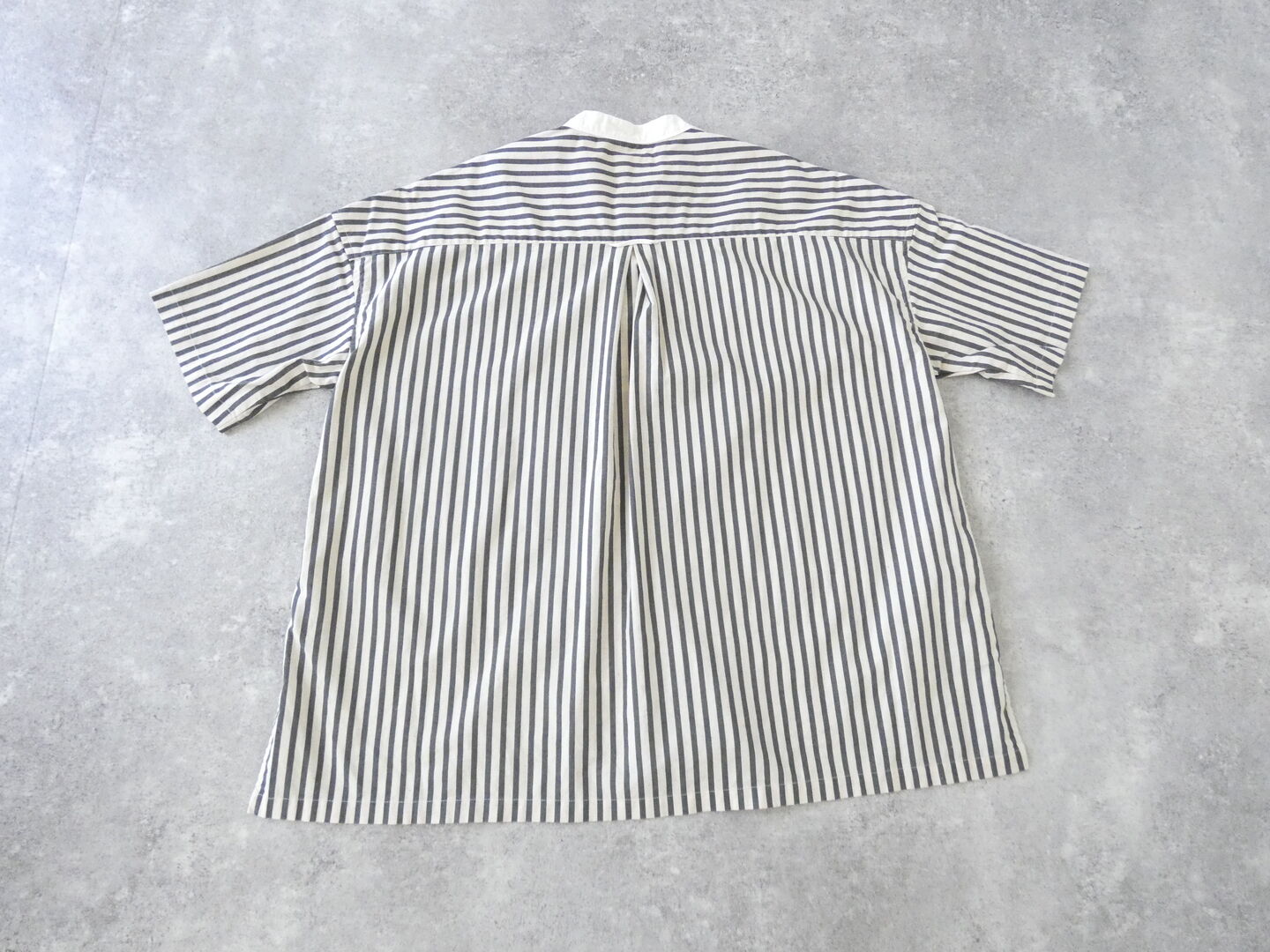 prit(プリット) 20/1コットンリネンストライププリント5分袖スタンドカラークレリックシャツの商品画像11