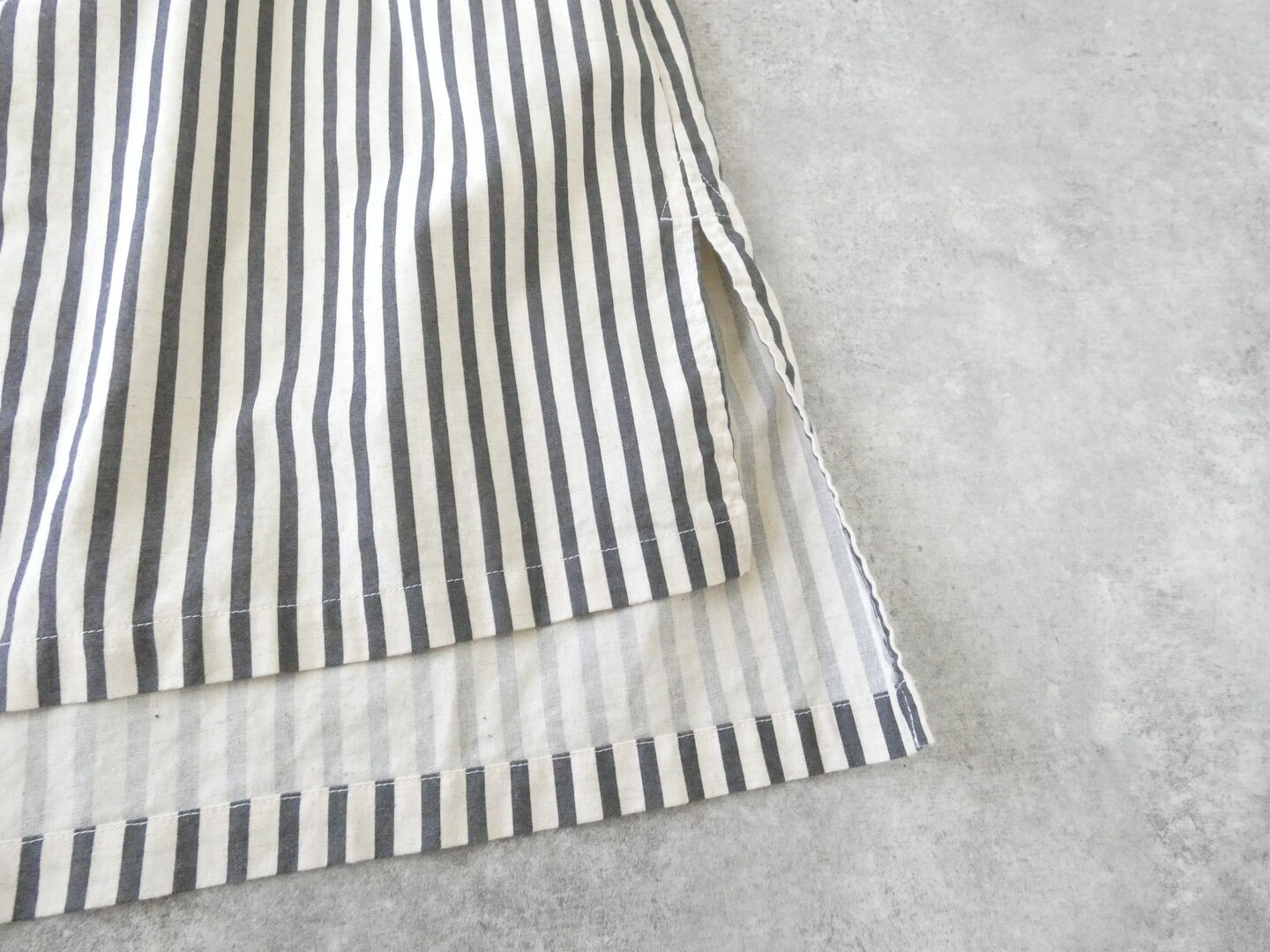 prit(プリット) 20/1コットンリネンストライププリント5分袖スタンドカラークレリックシャツの商品画像24