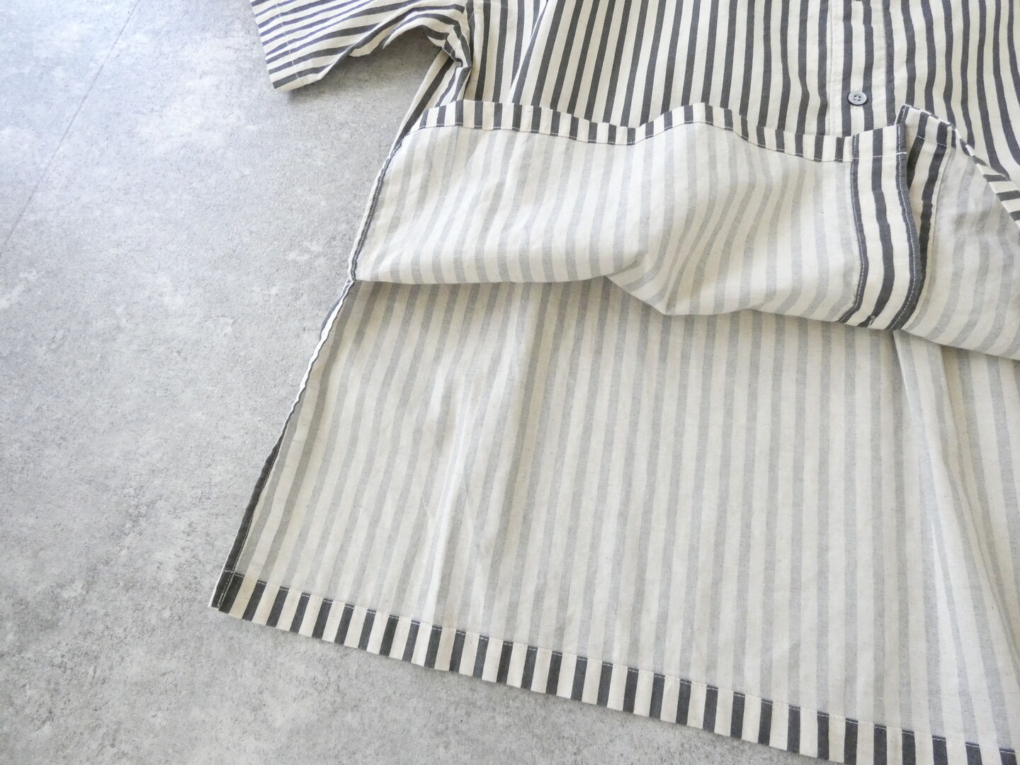 prit(プリット) 20/1コットンリネンストライププリント5分袖スタンドカラークレリックシャツの商品画像25