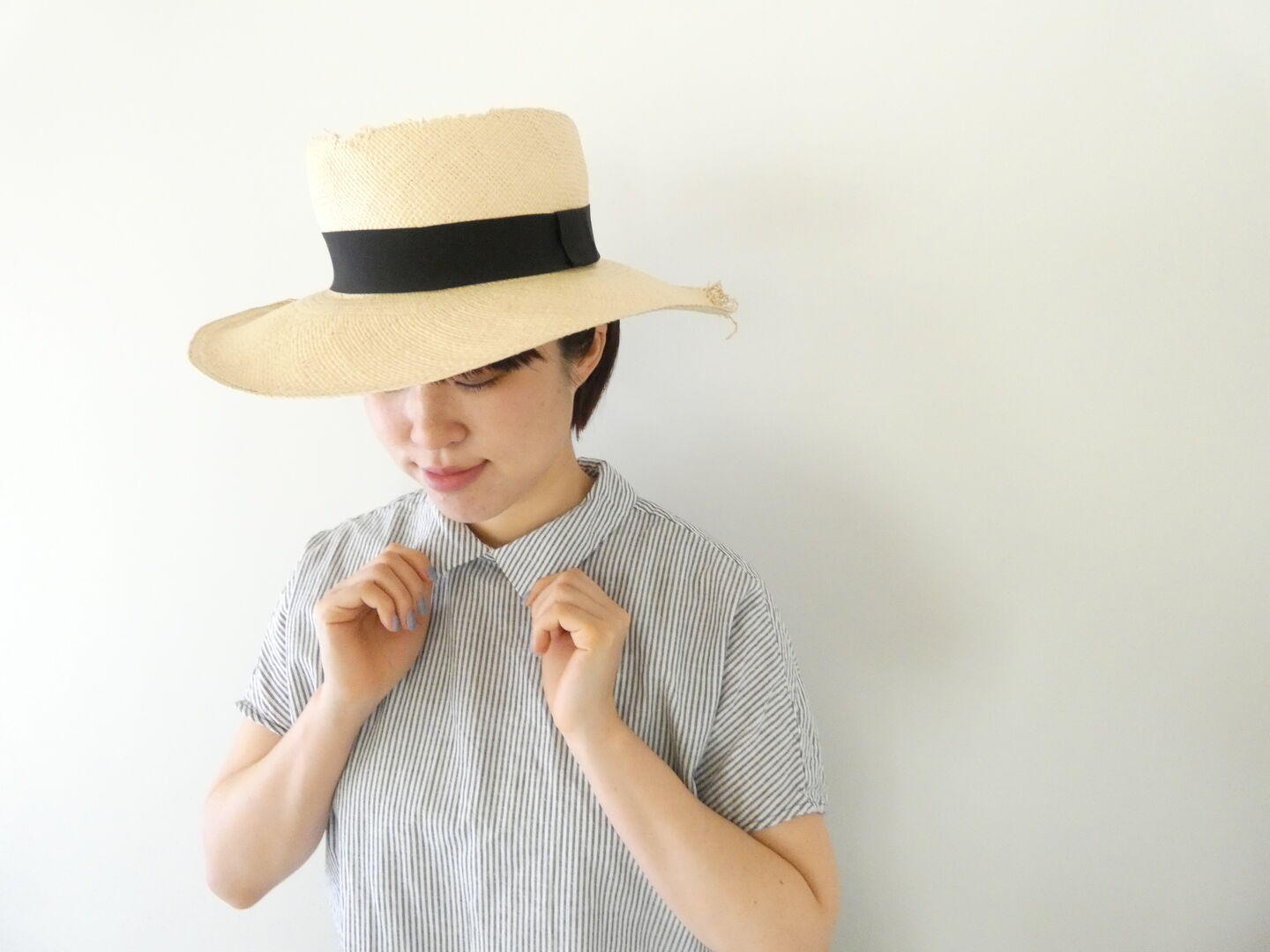 prit(プリット) 綿麻ポプリンスリーブレス衿付きプルオーバーの商品画像1