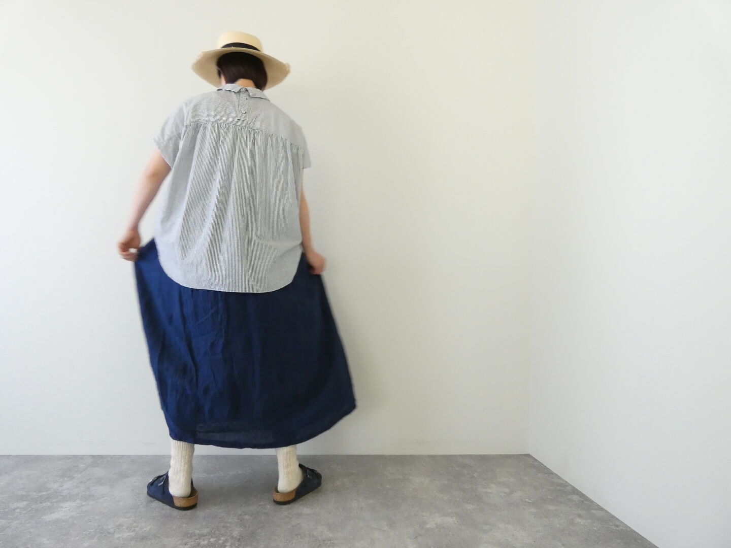 prit(プリット) 綿麻ポプリンスリーブレス衿付きプルオーバーの商品画像10