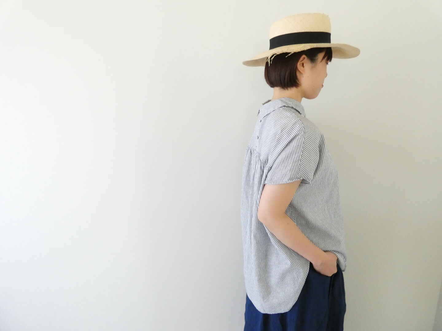 prit(プリット) 綿麻ポプリンスリーブレス衿付きプルオーバーの商品画像11