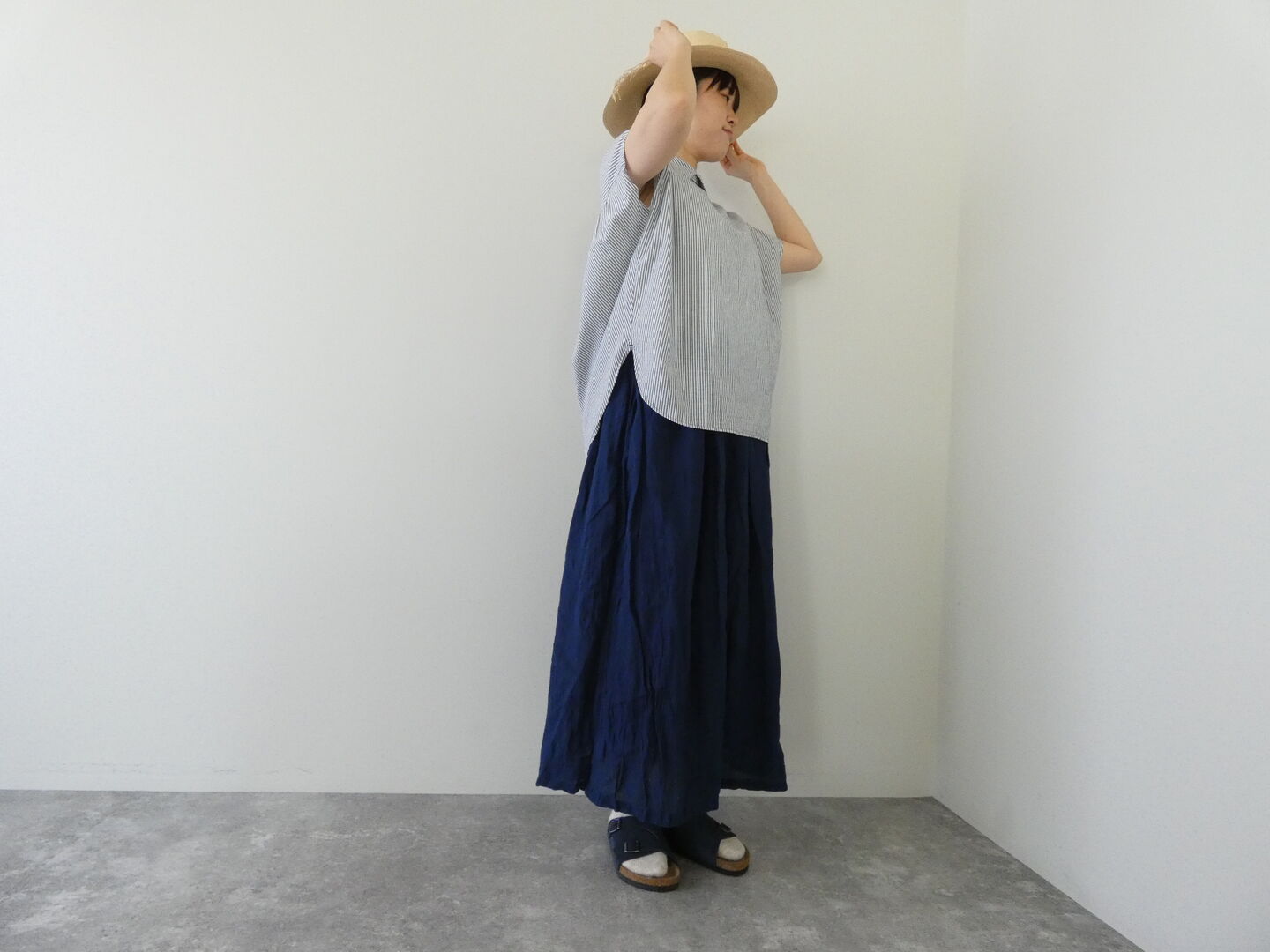 prit(プリット) 綿麻ポプリンスリーブレス衿付きプルオーバーの商品画像2