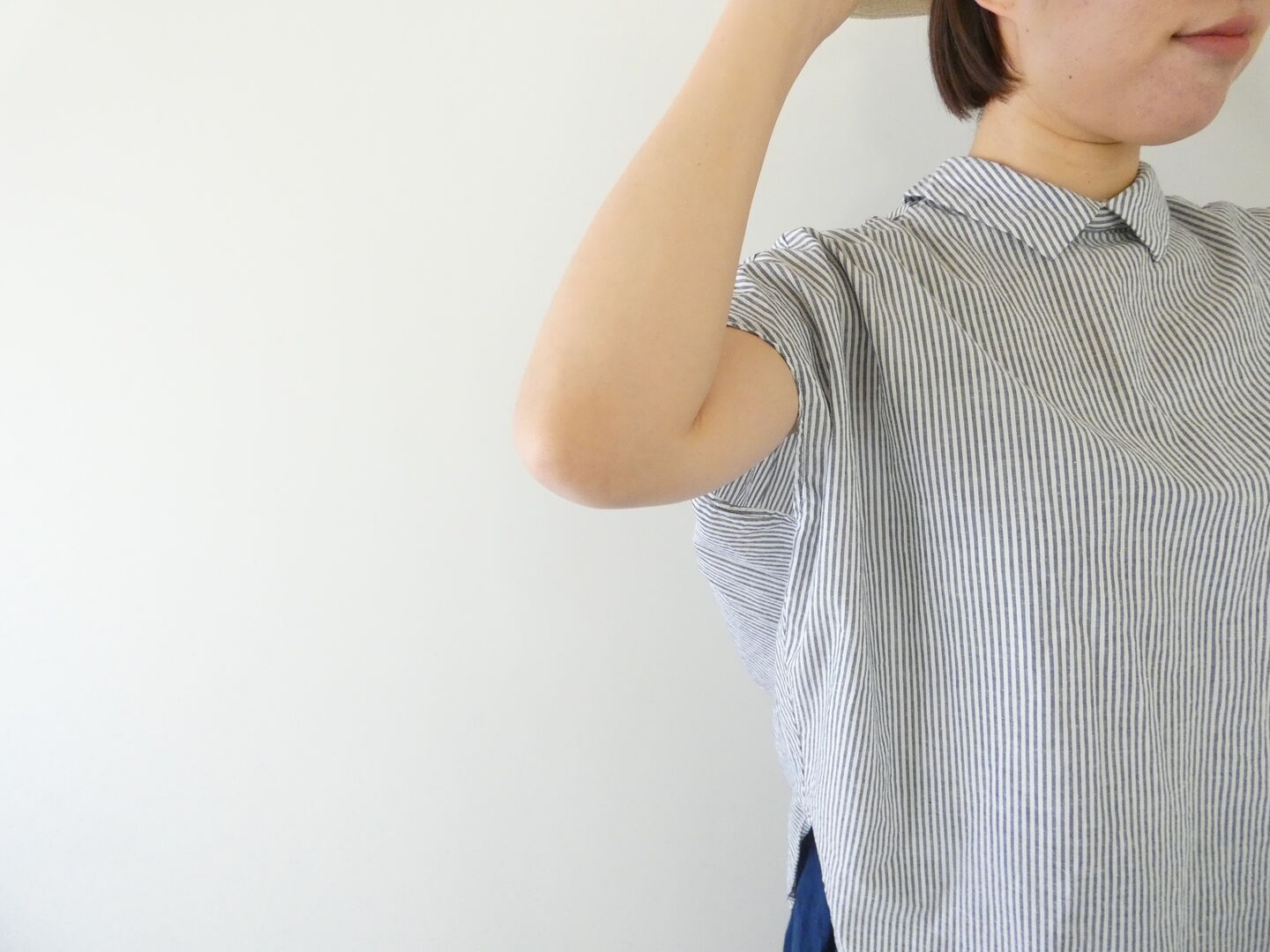 prit(プリット) 綿麻ポプリンスリーブレス衿付きプルオーバーの商品画像6