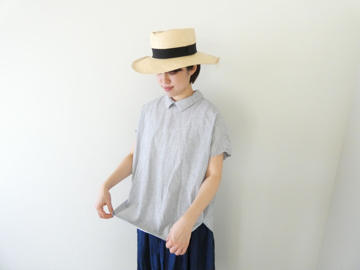 prit(プリット) 綿麻ポプリンスリーブレス衿付きプルオーバーの商品画像9