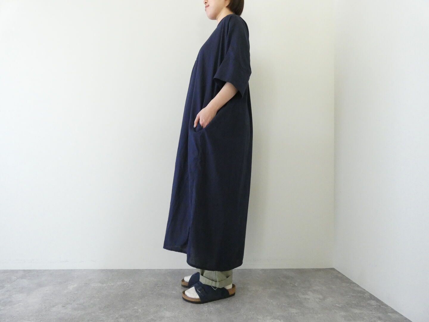 prit(プリット) 綿麻ポプリン5分袖プルオーバーシャツワンピースの商品画像10