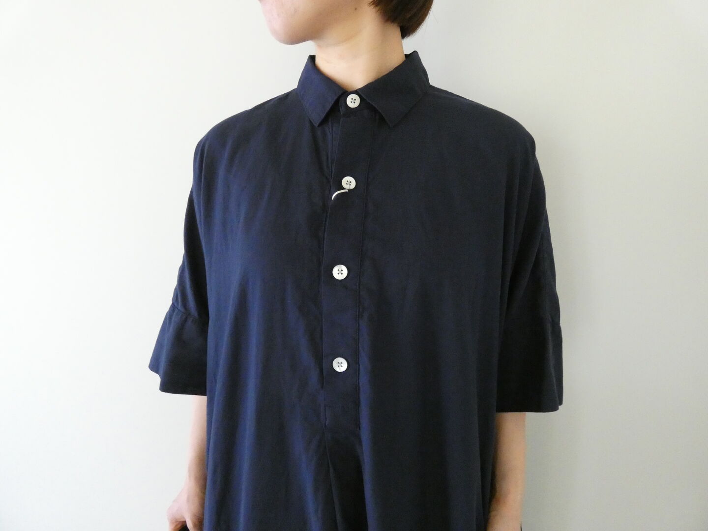 prit(プリット) 綿麻ポプリン5分袖プルオーバーシャツワンピースの商品画像2