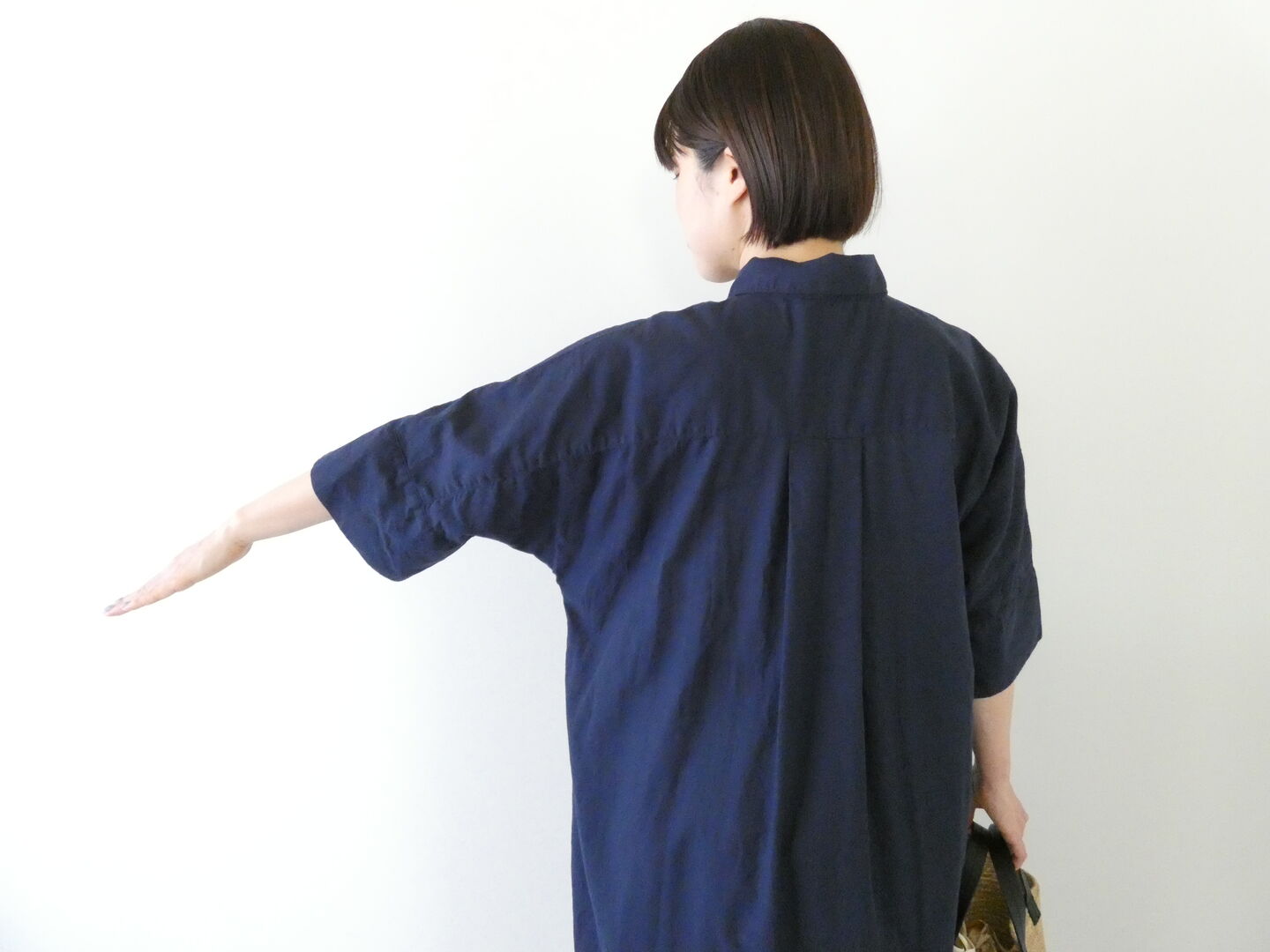 prit(プリット) 綿麻ポプリン5分袖プルオーバーシャツワンピースの商品画像9