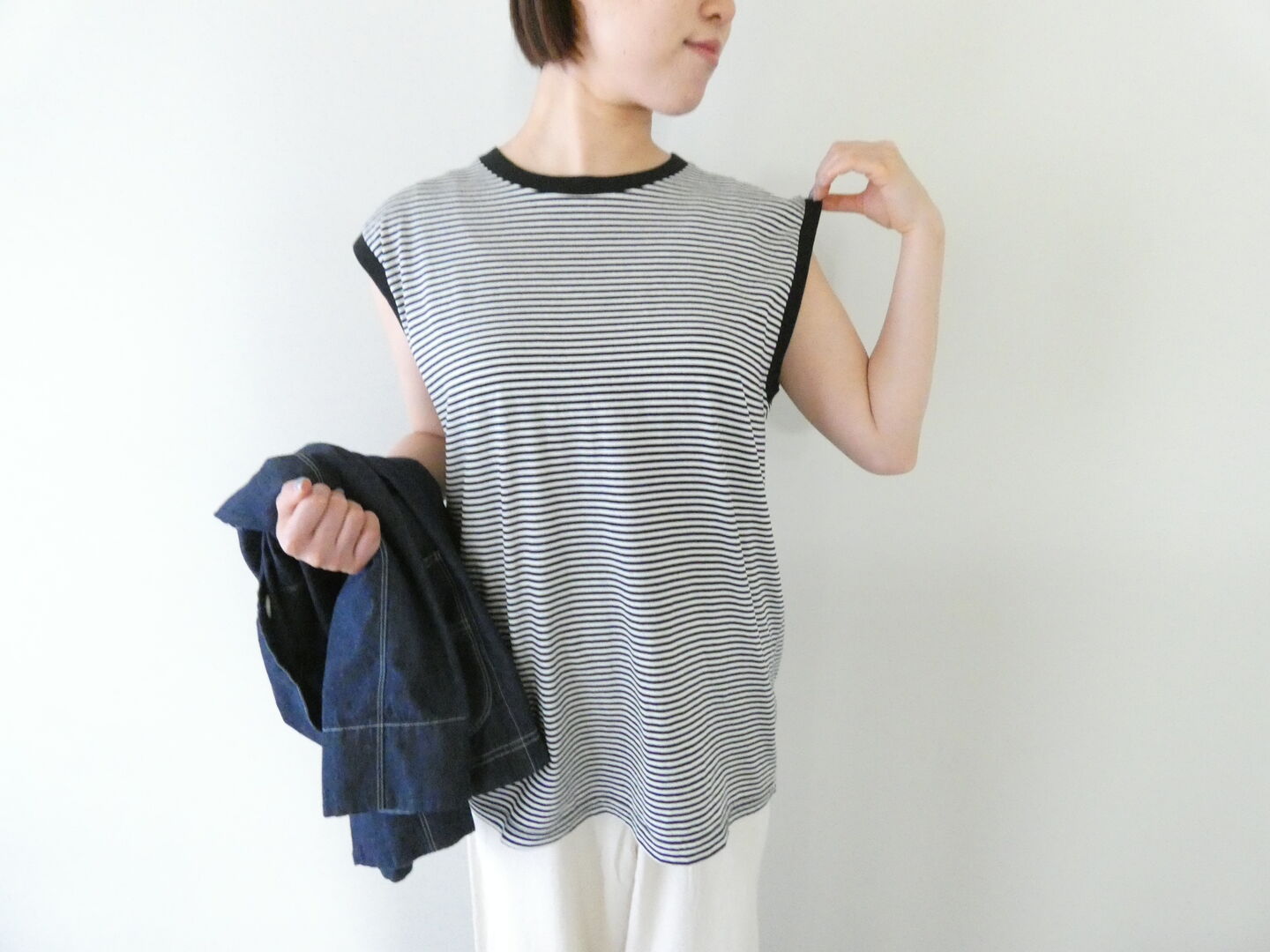 setten(セッテン) 天竺ベーシックボーダ-ノースリーブの商品画像4