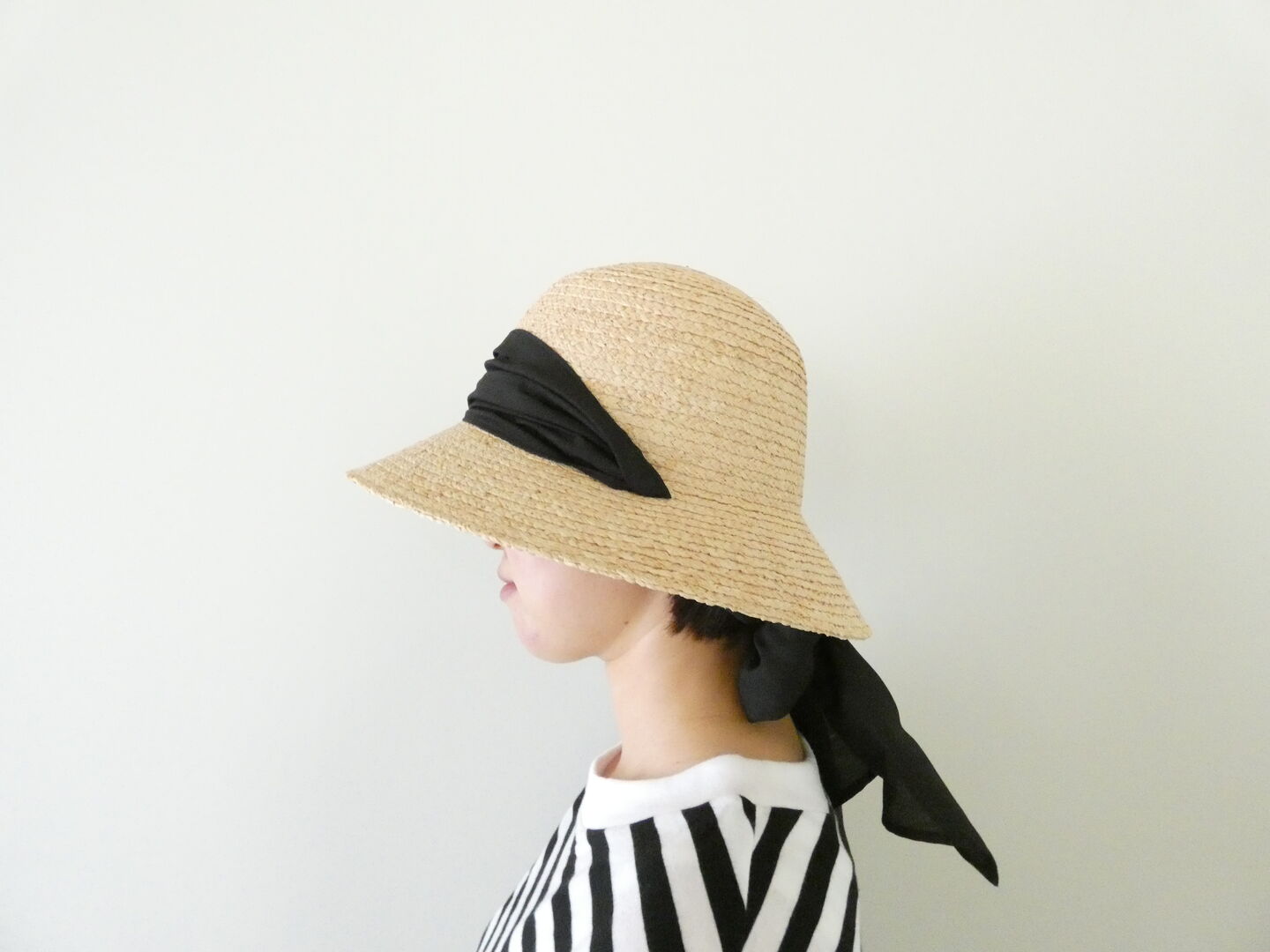 shs 被るだけでこなれた仕上がりに ラフィアのロングリボンハットの商品画像4