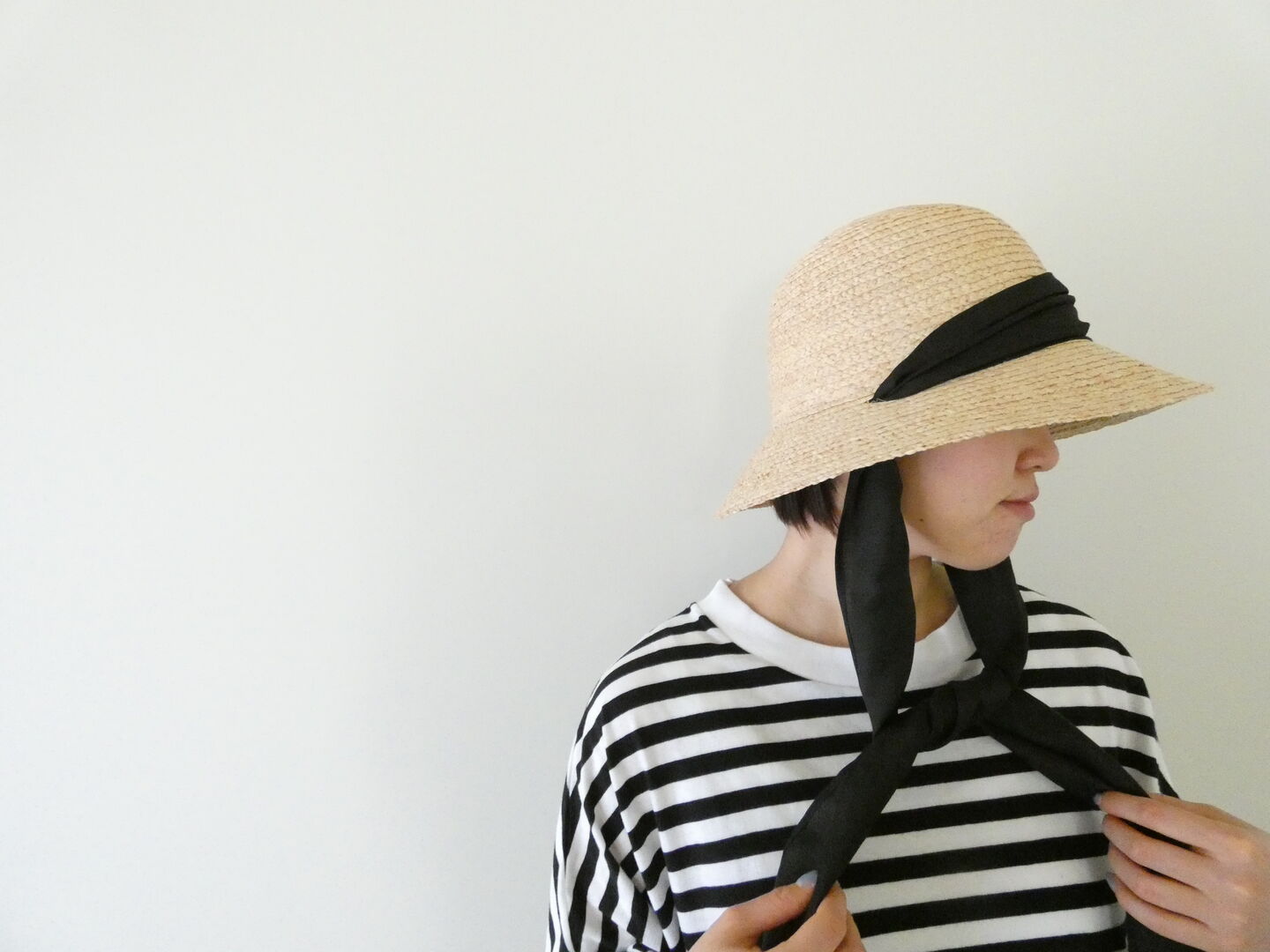 shs 被るだけでこなれた仕上がりに ラフィアのロングリボンハットの商品画像5