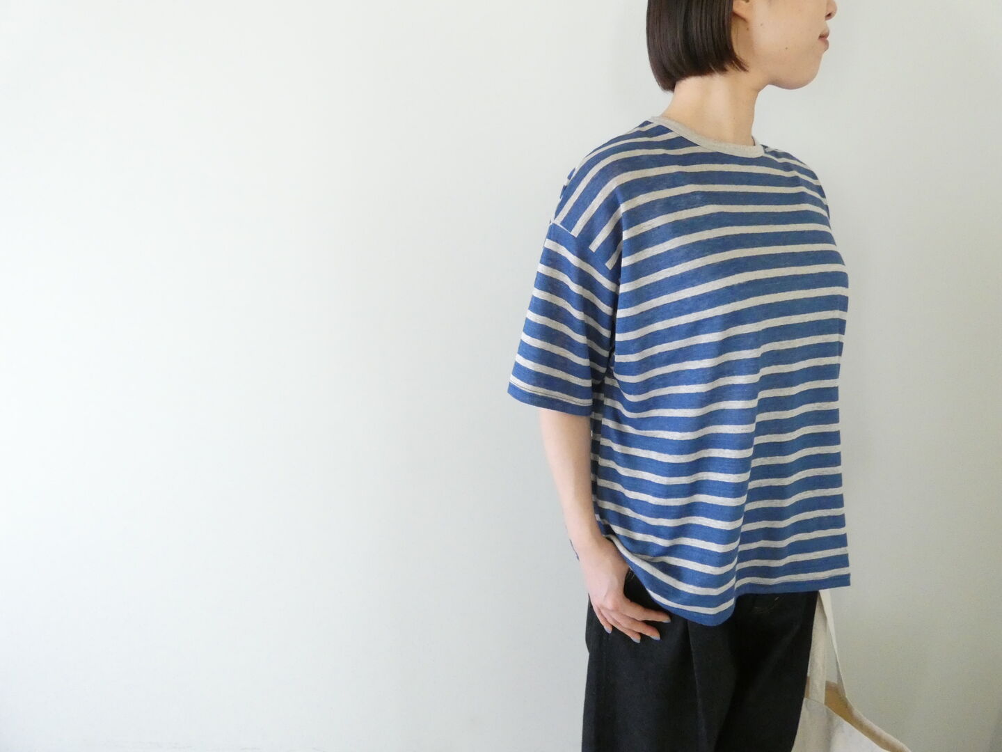 ichi(イチ) リネンボーダープルオーバーの商品画像1